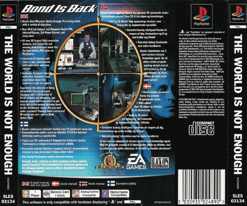 007 The World is not enough PSX cover