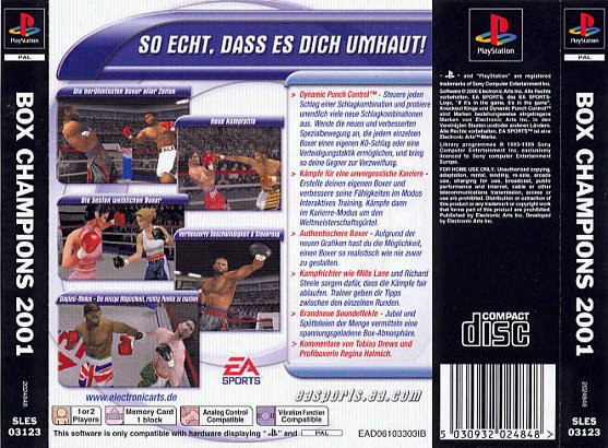 Box Champions 2001 PSX cover