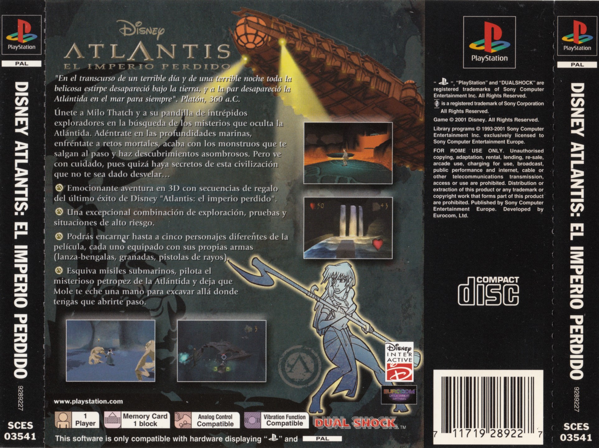 Disney's Atlantis el imperio perdido PSX cover