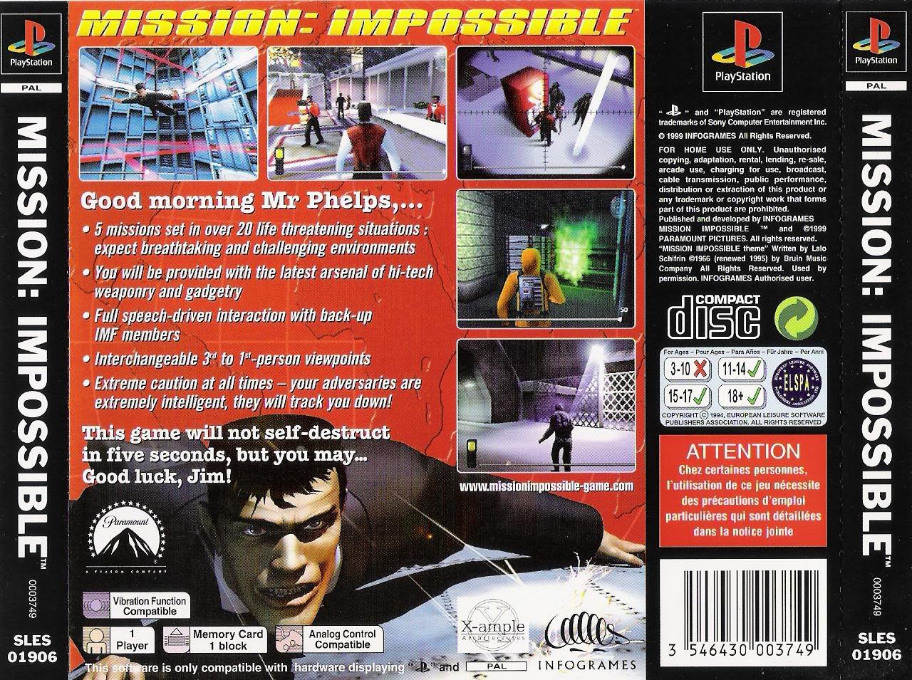 MISSION IMPOSSIBLE (PAL) - BACK