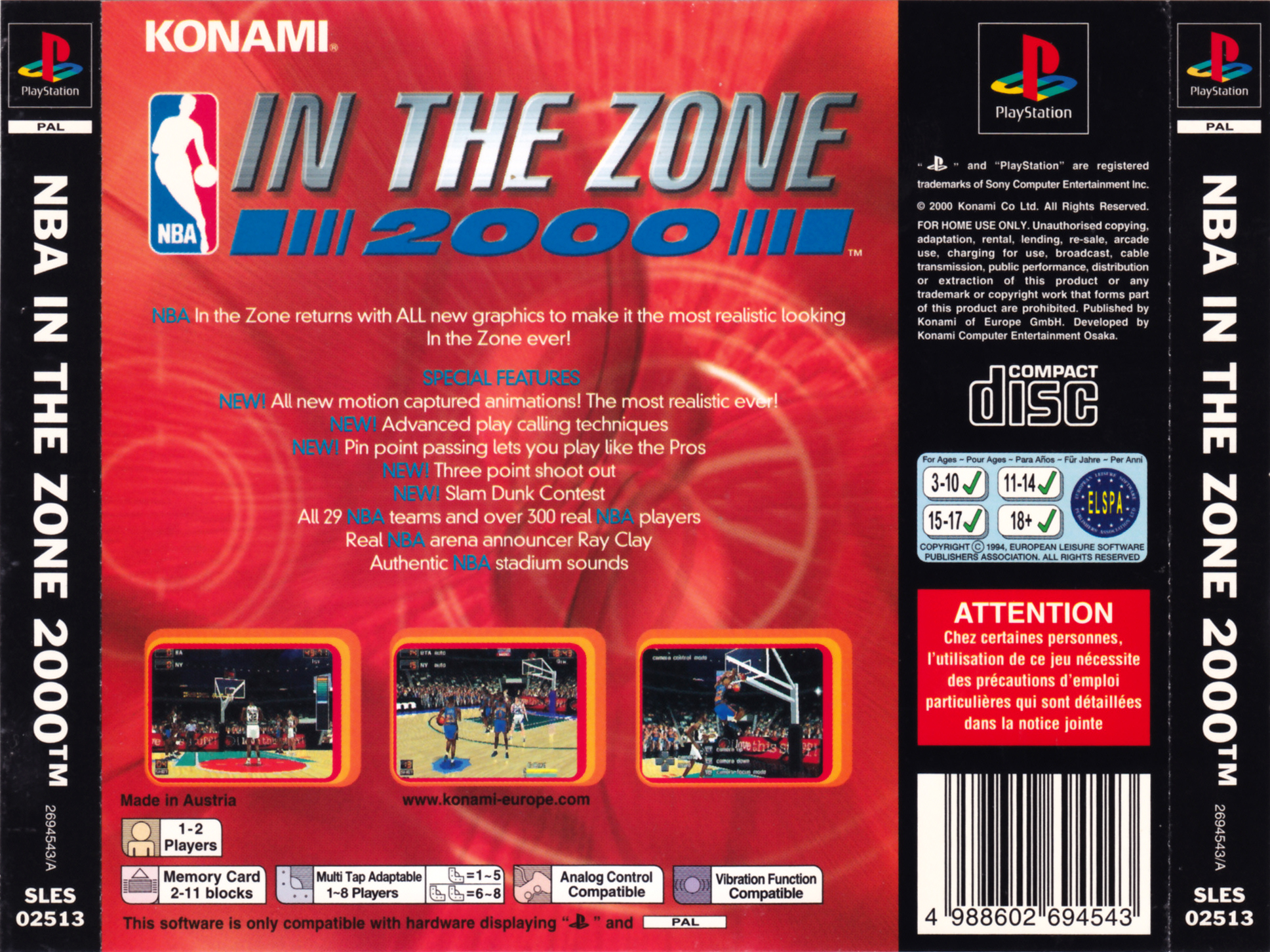 NBA in the Zone 2000 PSX cover