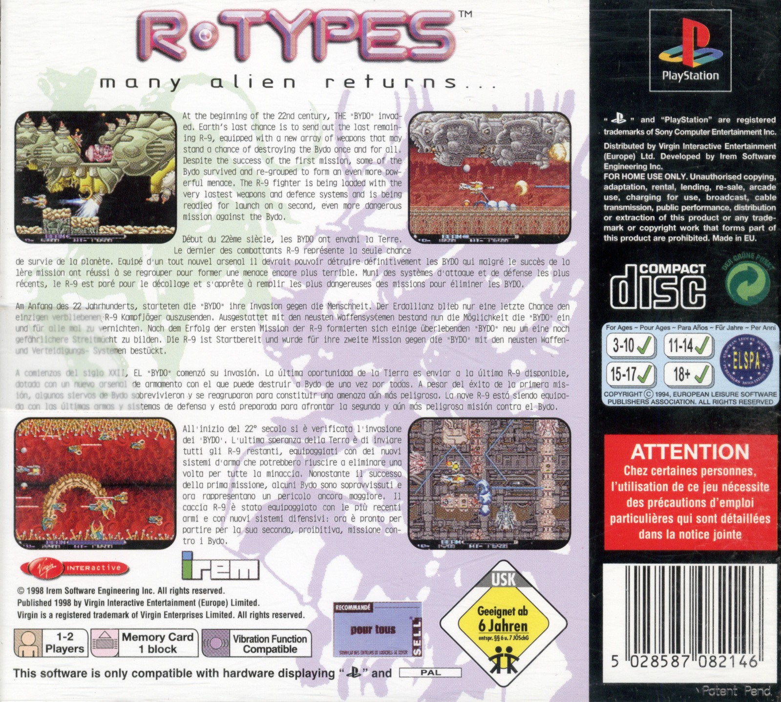R-Types PSX cover