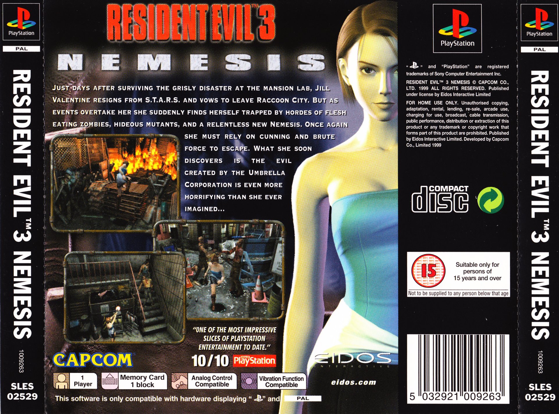 Resident Evil 3 - Nemesis PSX cover