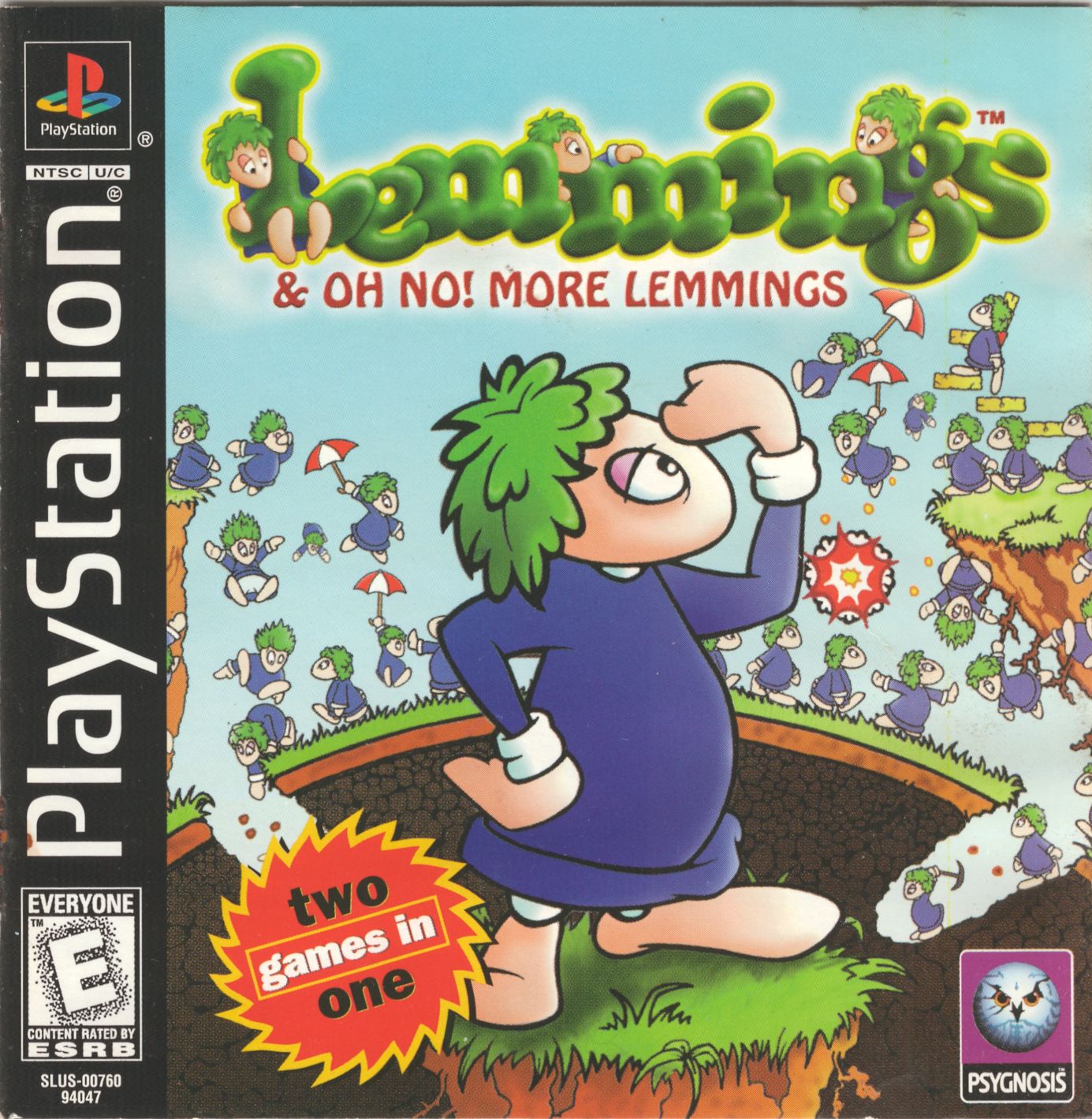 Lemmings & Oh No! More Lemmings PSX cover
