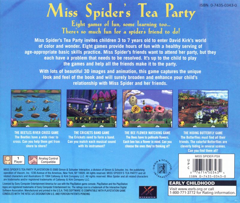 Miss Spider's Tea Party PSX cover