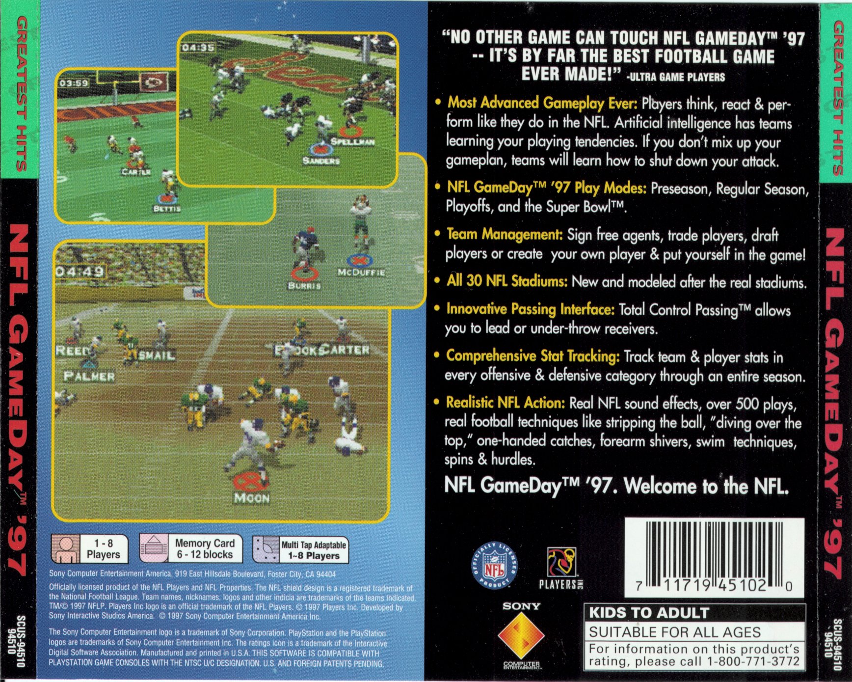 NFL GAMEDAY 97 (NTSC-U) - GREATEST HITS BACK