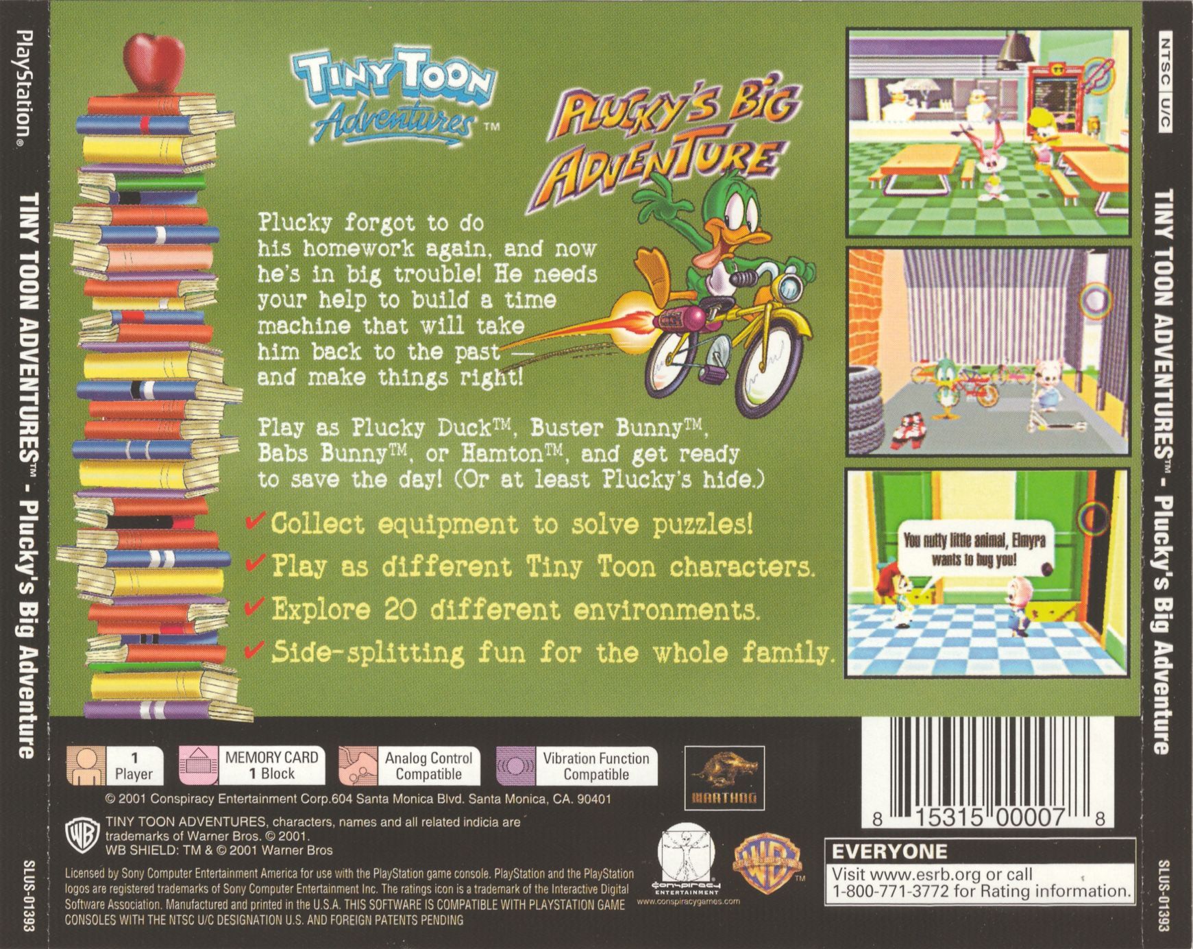 Tiny Toon Adventures - Plucky's Big Adventure PSX cover