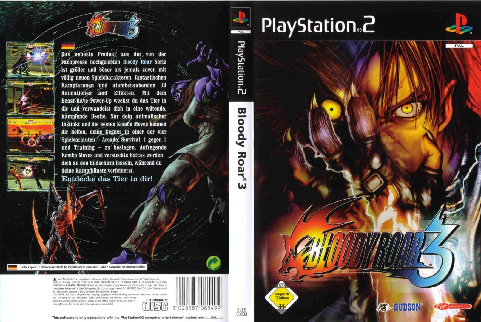 bloody roar 3 ps2 cover