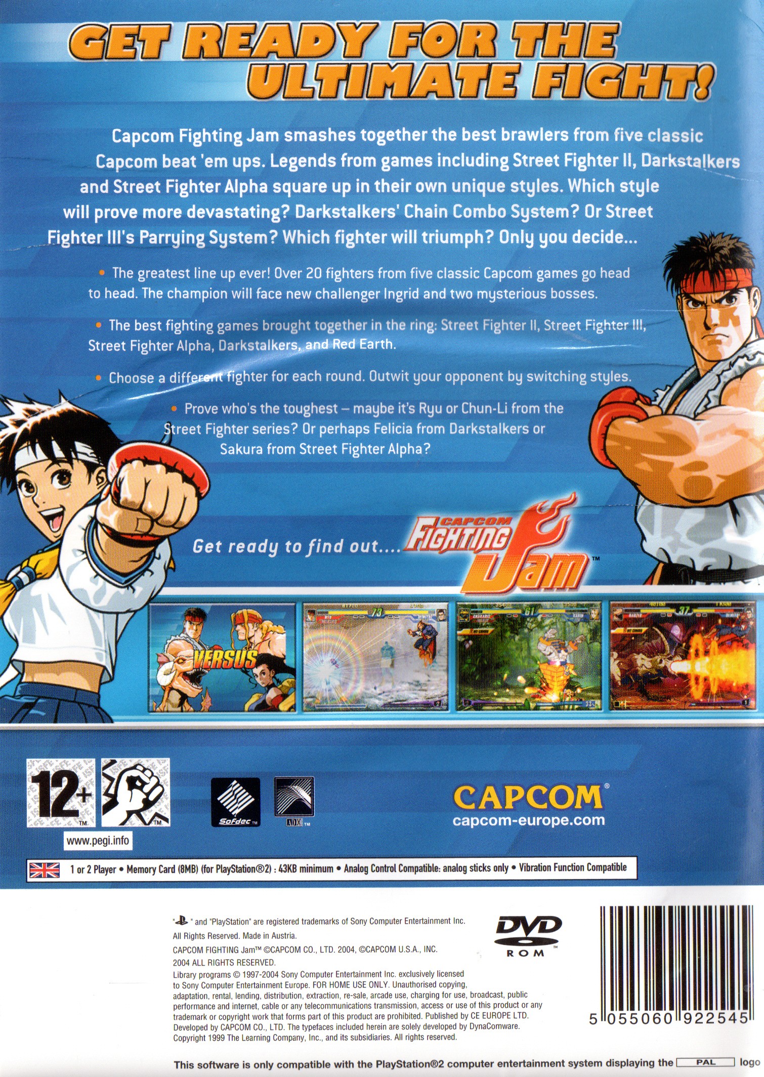 CAPCOM FIGHTING JAM (PAL) - BACK