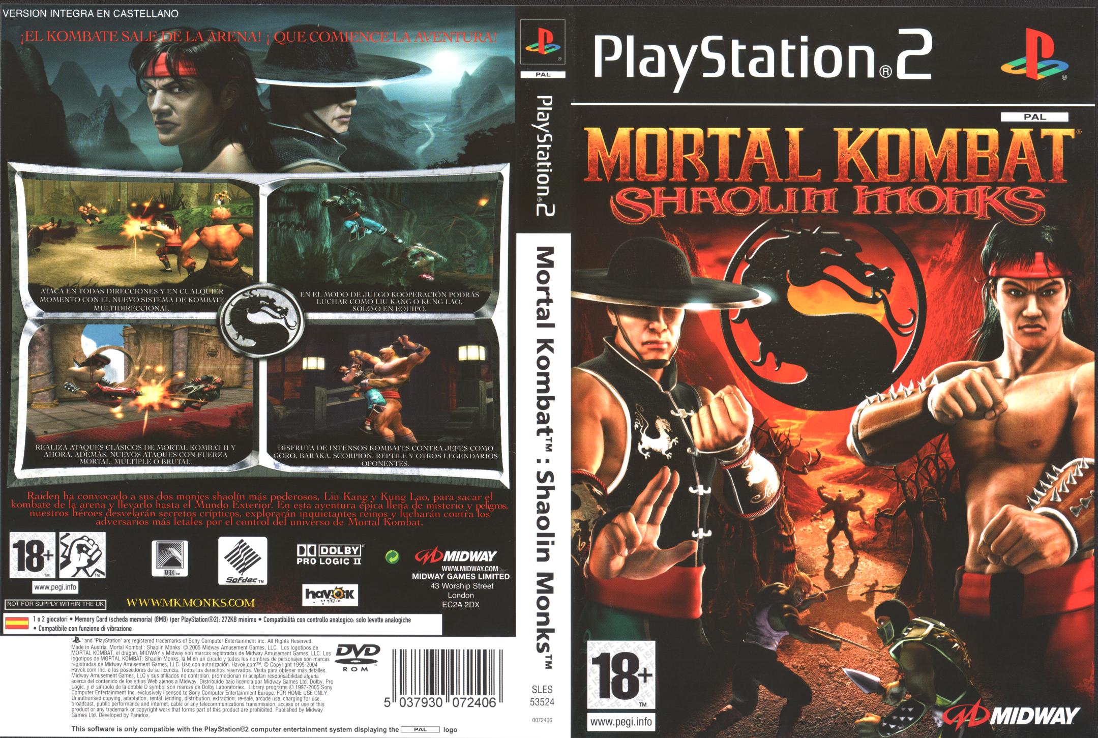 Mortal Kombat Shaolin Monks Ps Cover