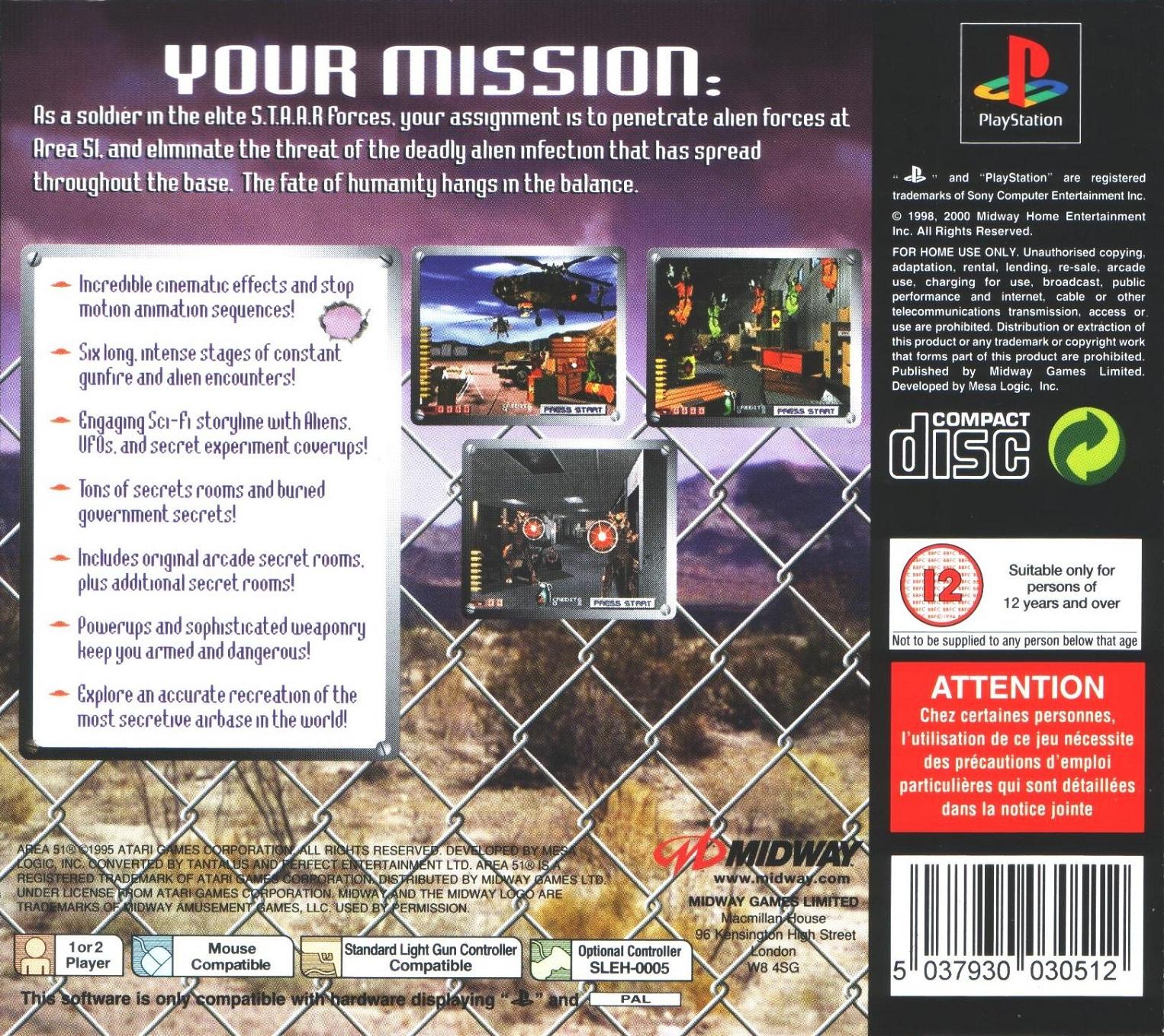Area 51 [Midway Classics] PSX cover