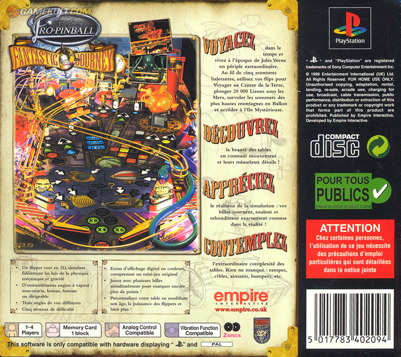 Pro Pinball - Fantastic Journey PSX cover