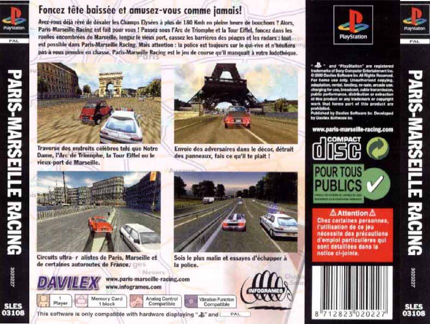 Paris Marseille Racing PSX cover