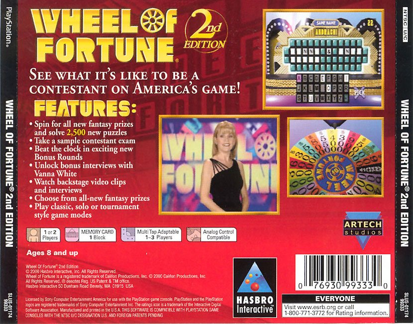 wheel of fortune 2nd edition playstation game 14