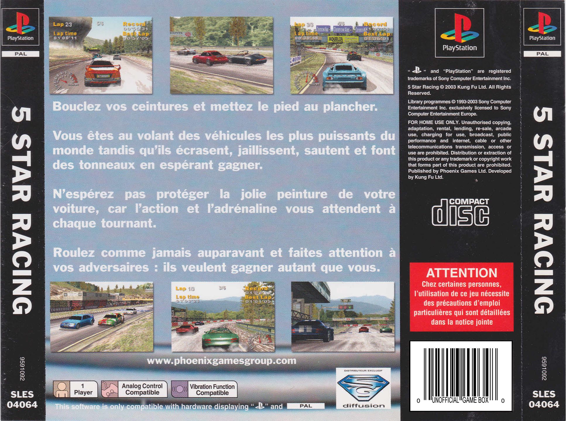 5 Star Racing PSX cover