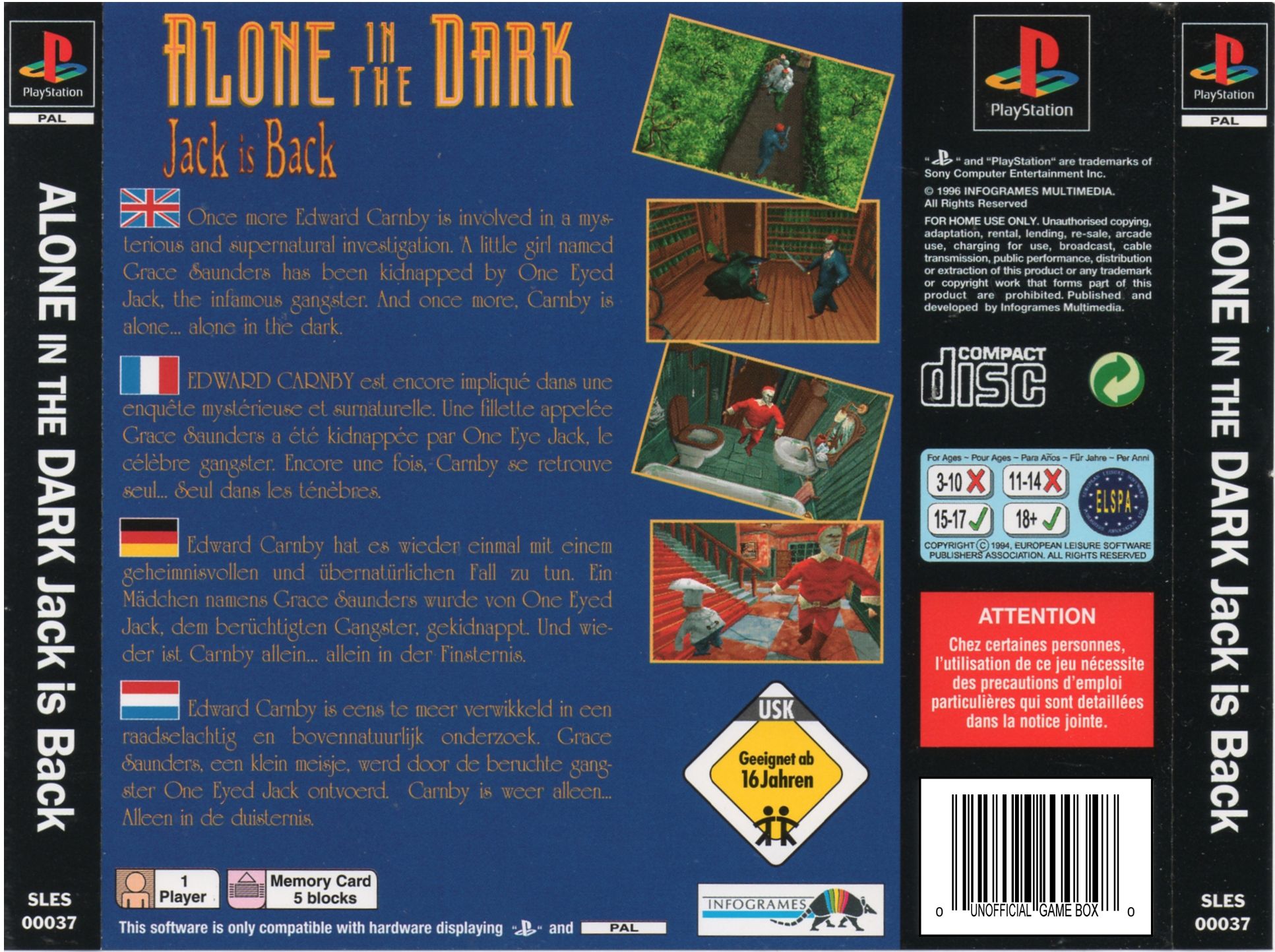 Alone in the Dark 2 PSX cover