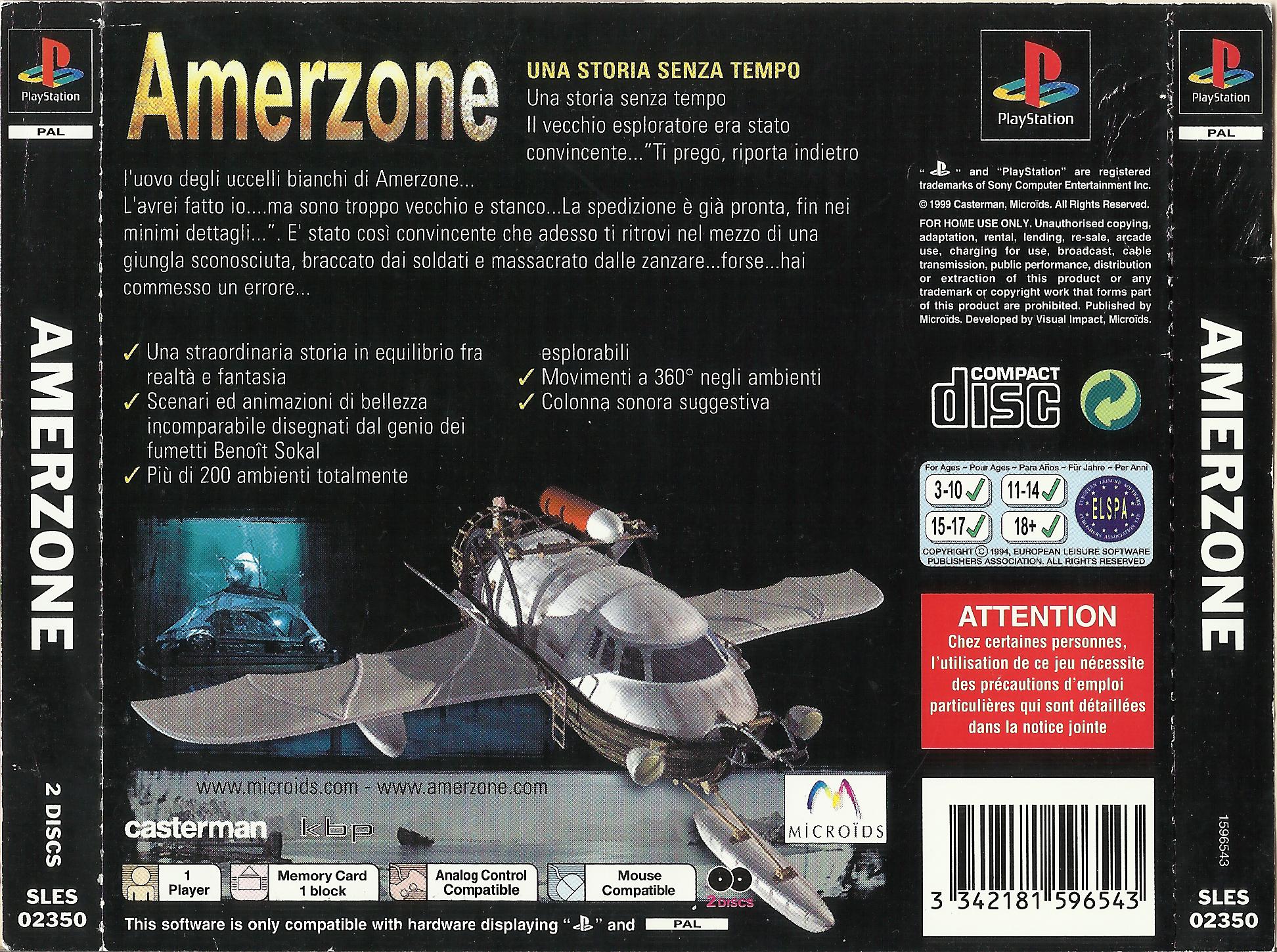 Amerzone PSX cover