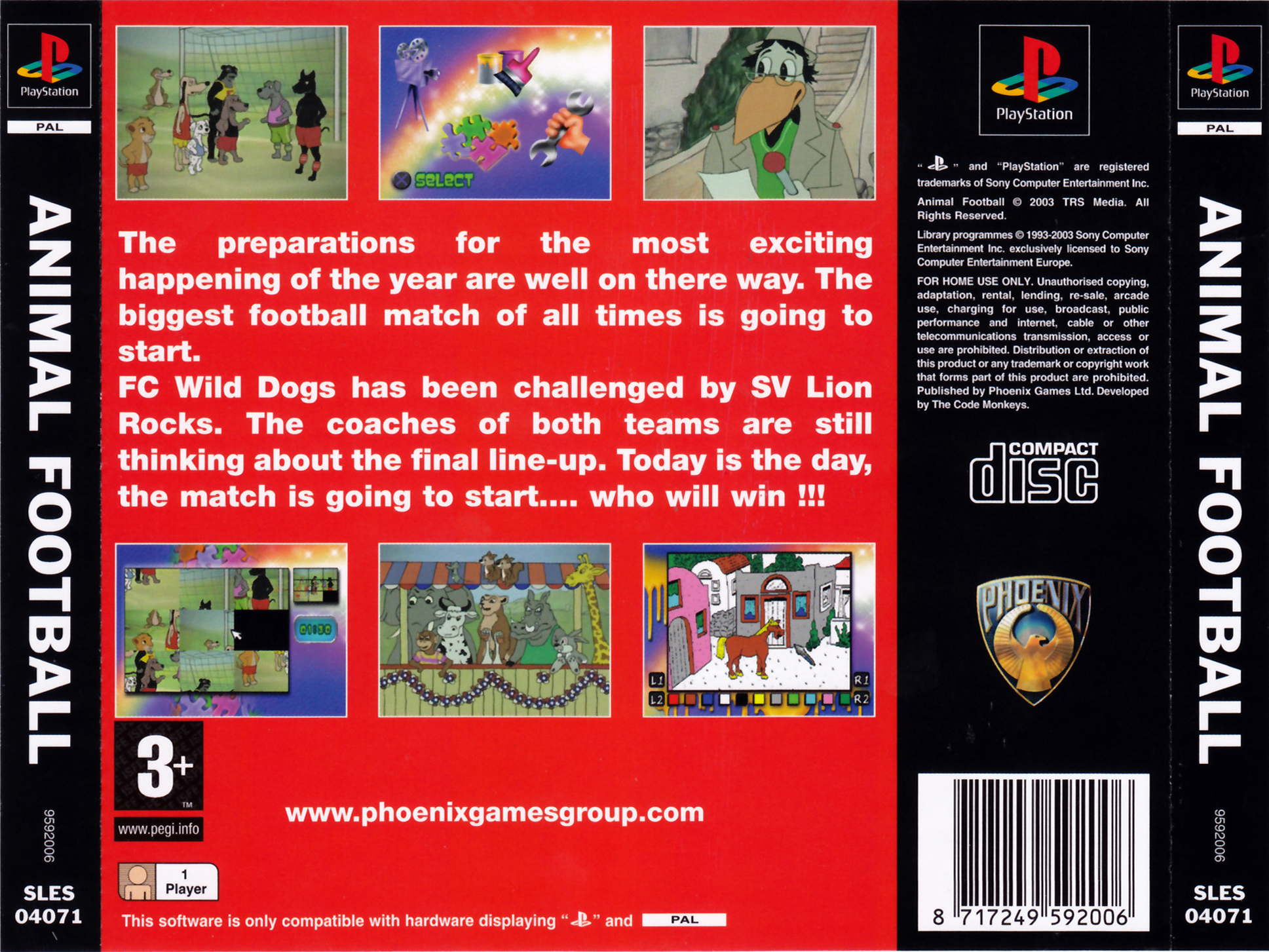 Animal Football PSX cover