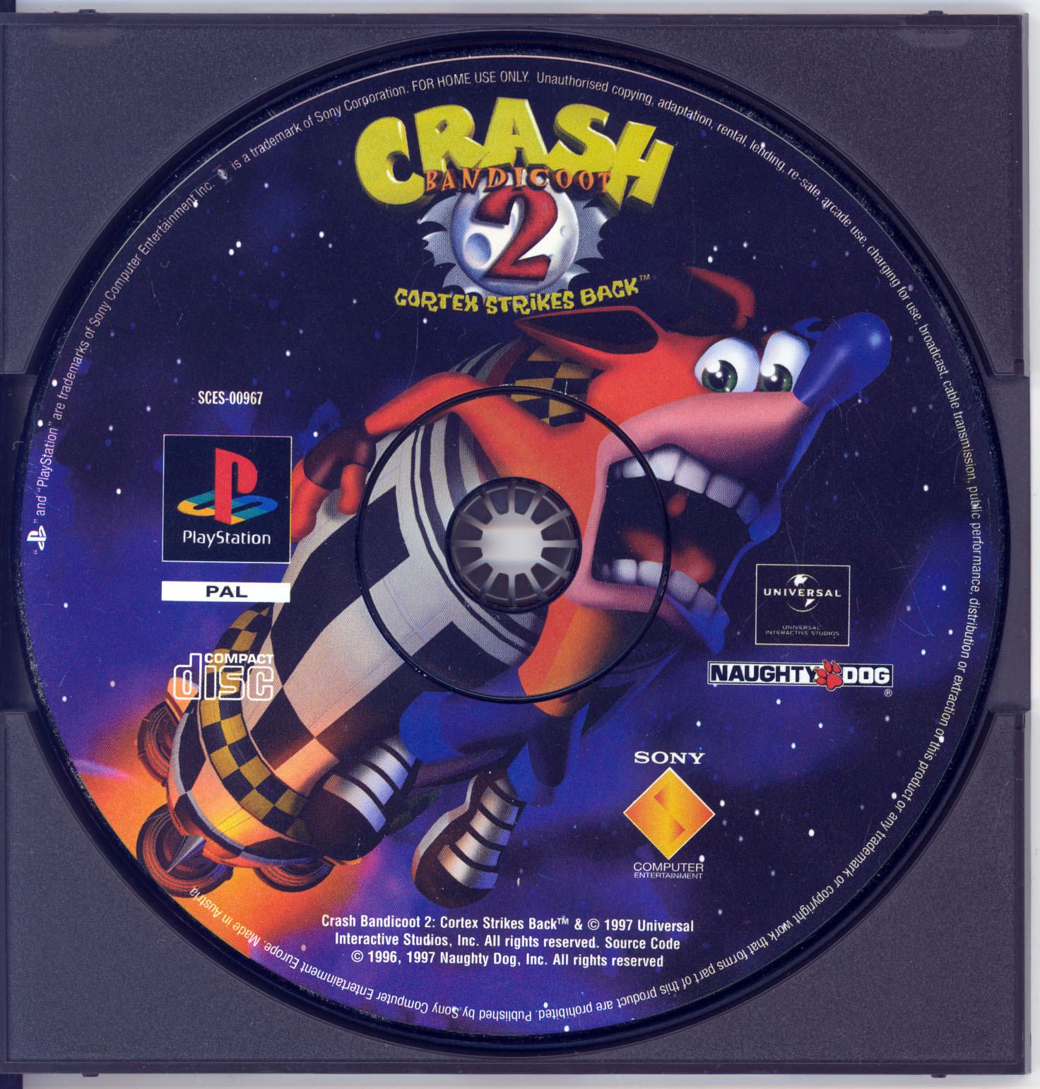 Crash bandicoot 2 - cortex strikes back (pal) - disc.