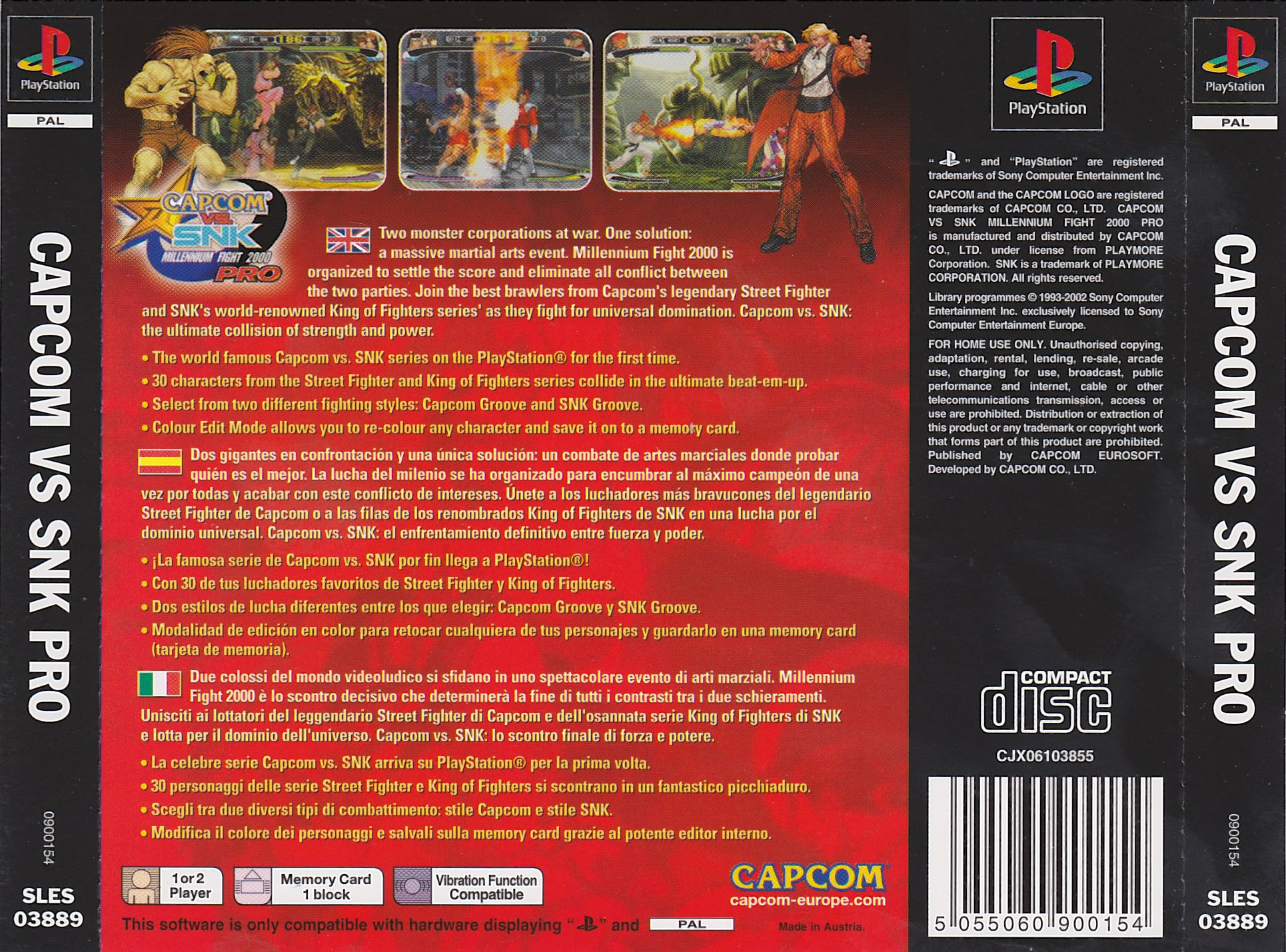 Capcom Vs Snk Millennium Fight 2000 Pro Psx Cover