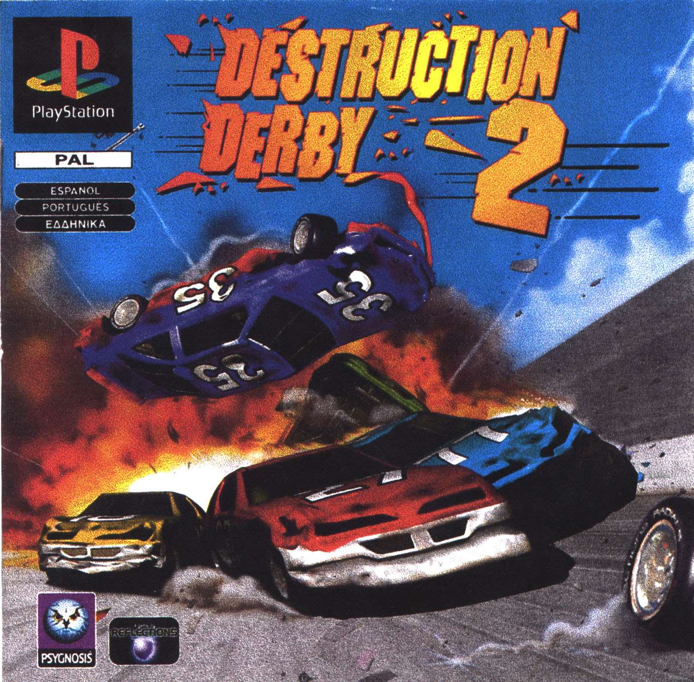 Игра на сони гонки. Обложка игры Destruction Derby 2 ps1. Гонки дерби на ps1.
