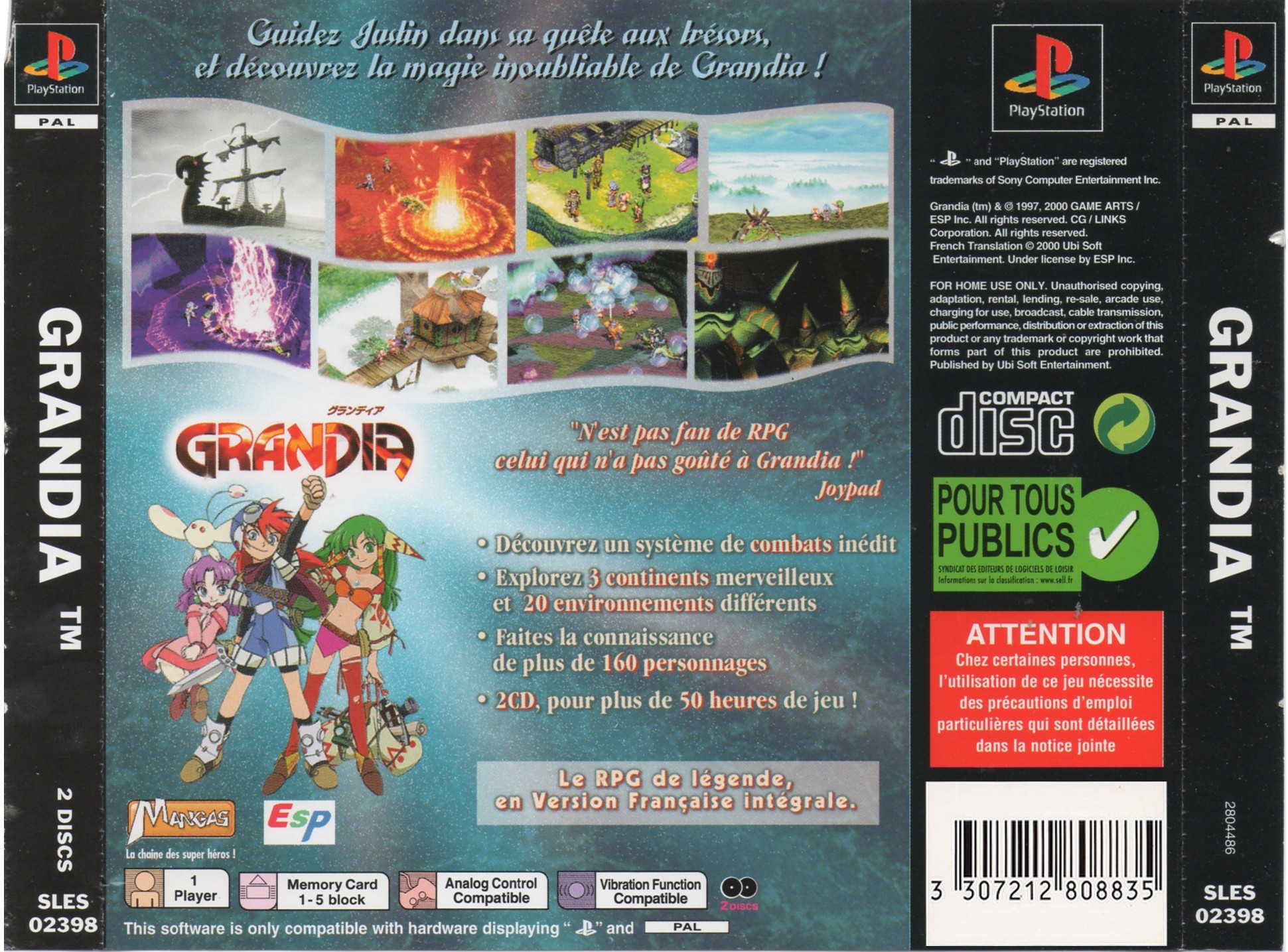 Grandia Psx Cover