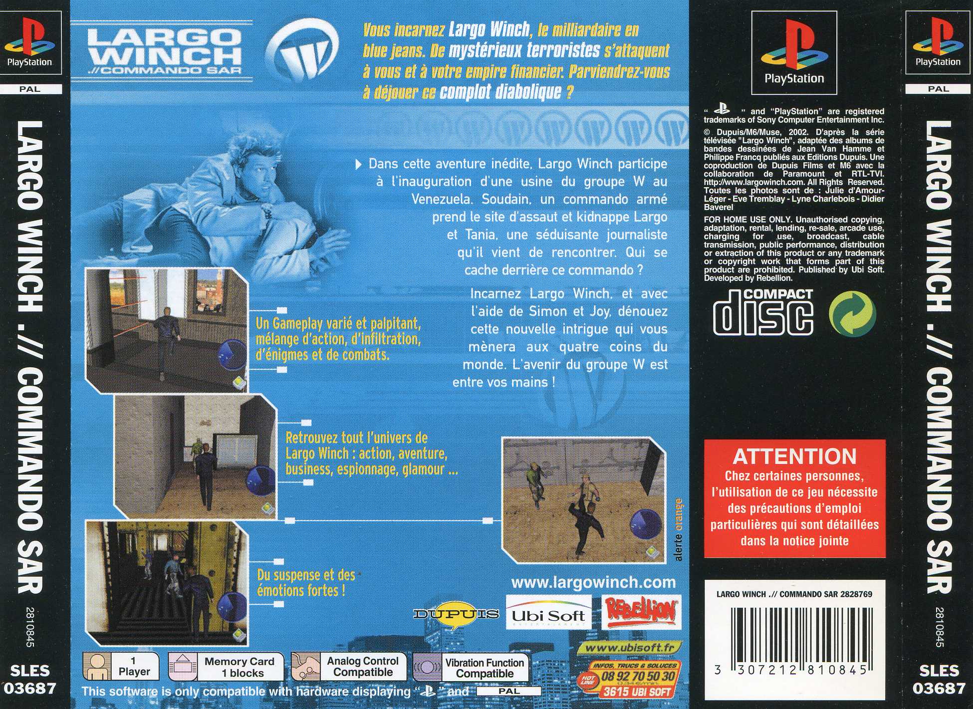 Largo Winch Commando SAR PSX cover