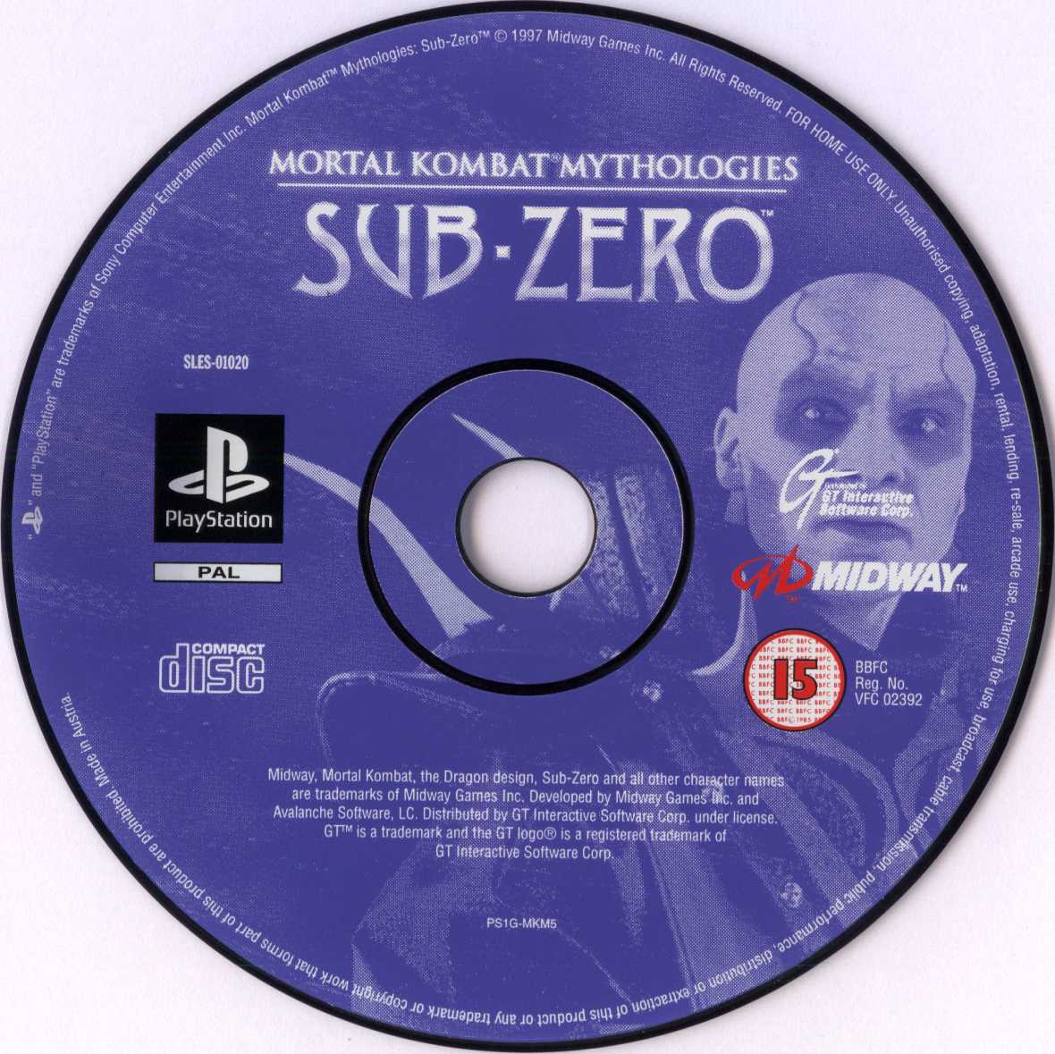 Mortal Kombat Mythologies - Sub-Zero PSX cover.