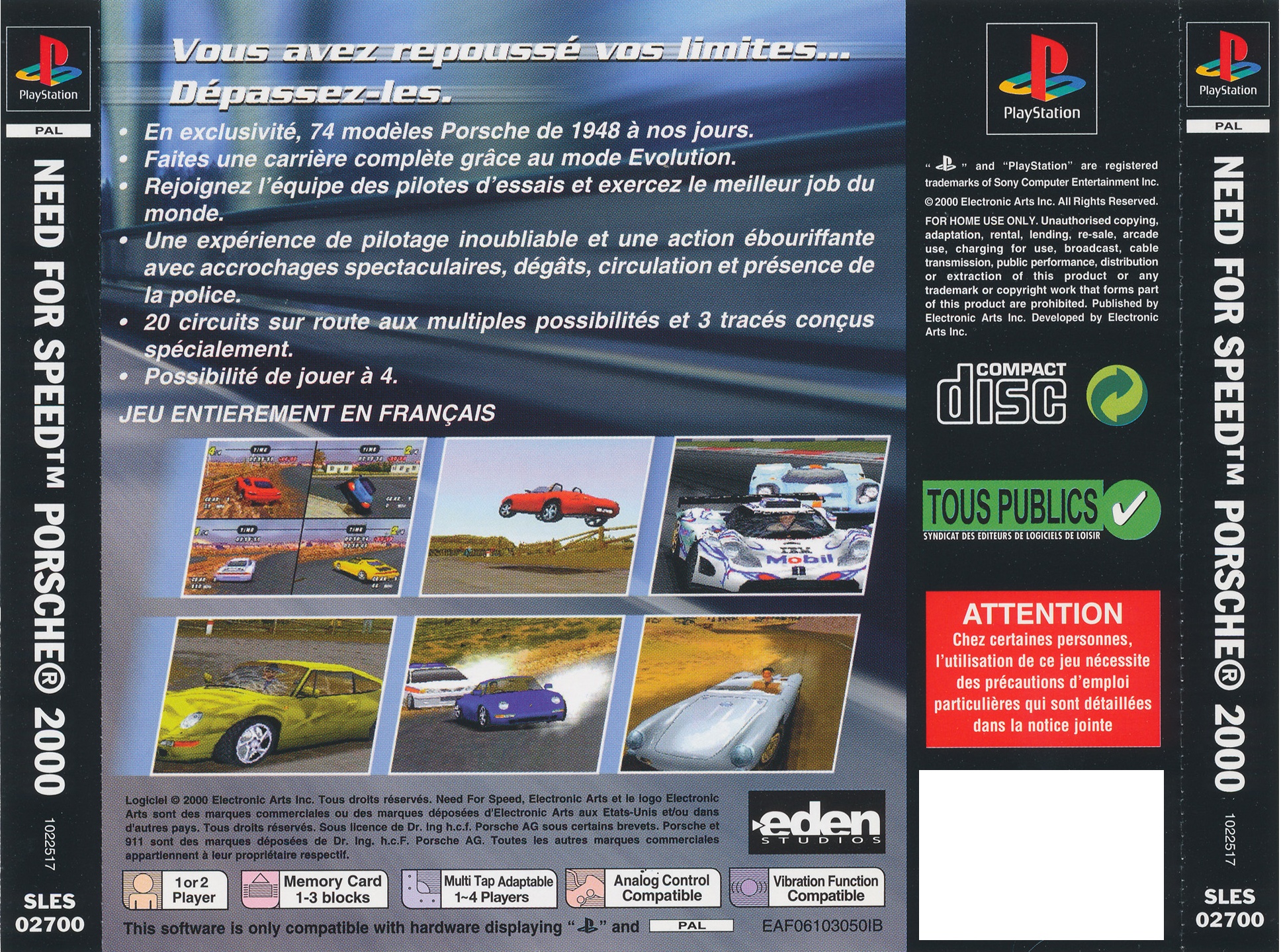 Need For Speed Porsche Unleashed - Sony Playstation 1 PS1 PSX