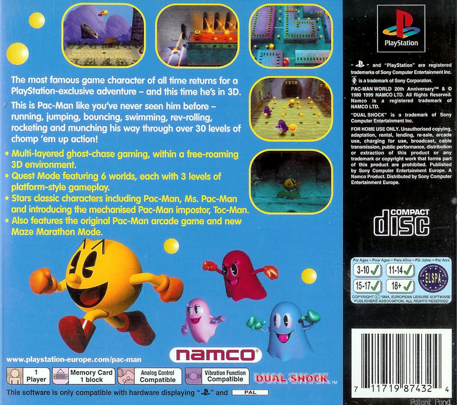 Pac-Man World PSX cover
