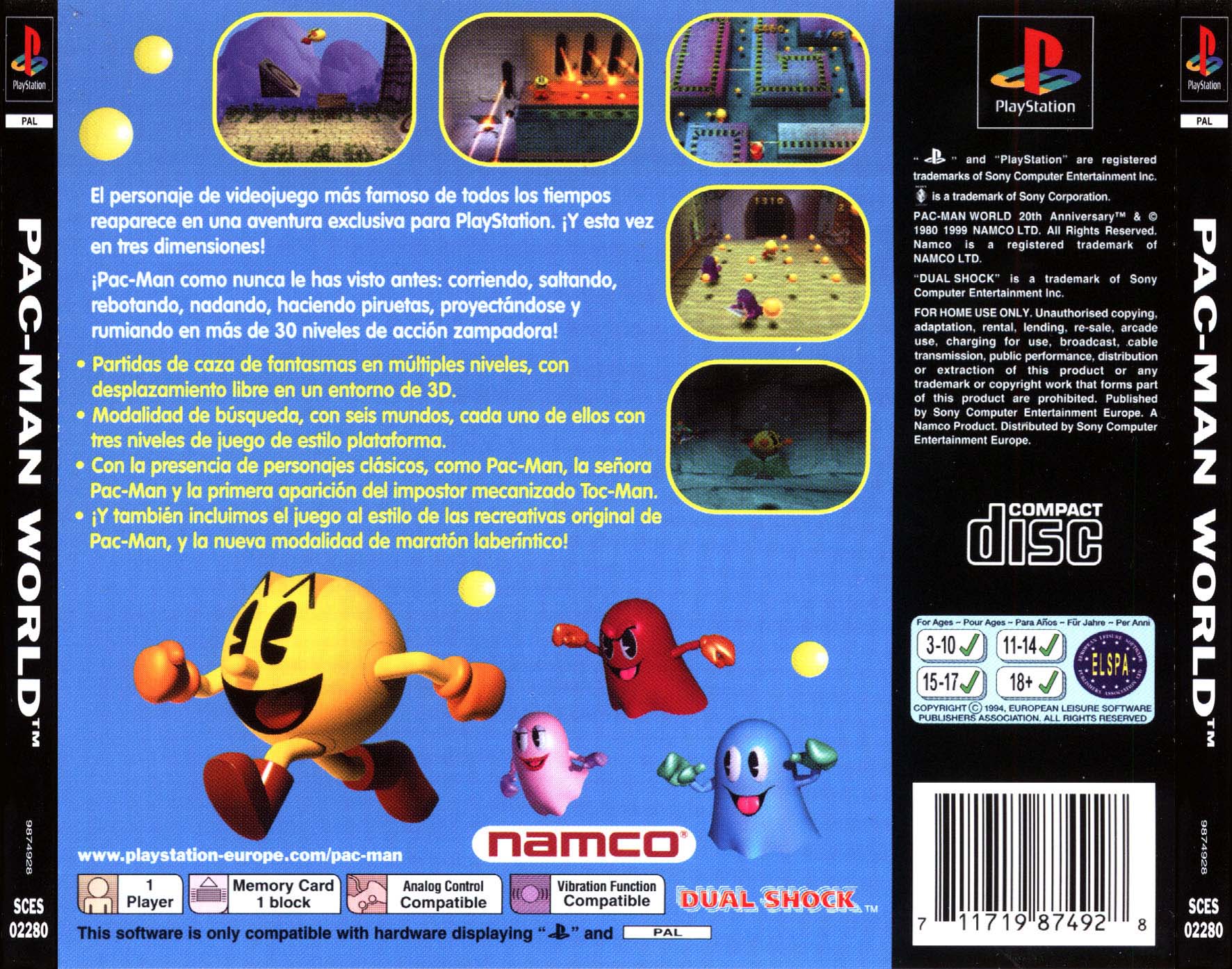 Pac-Man World PSX cover