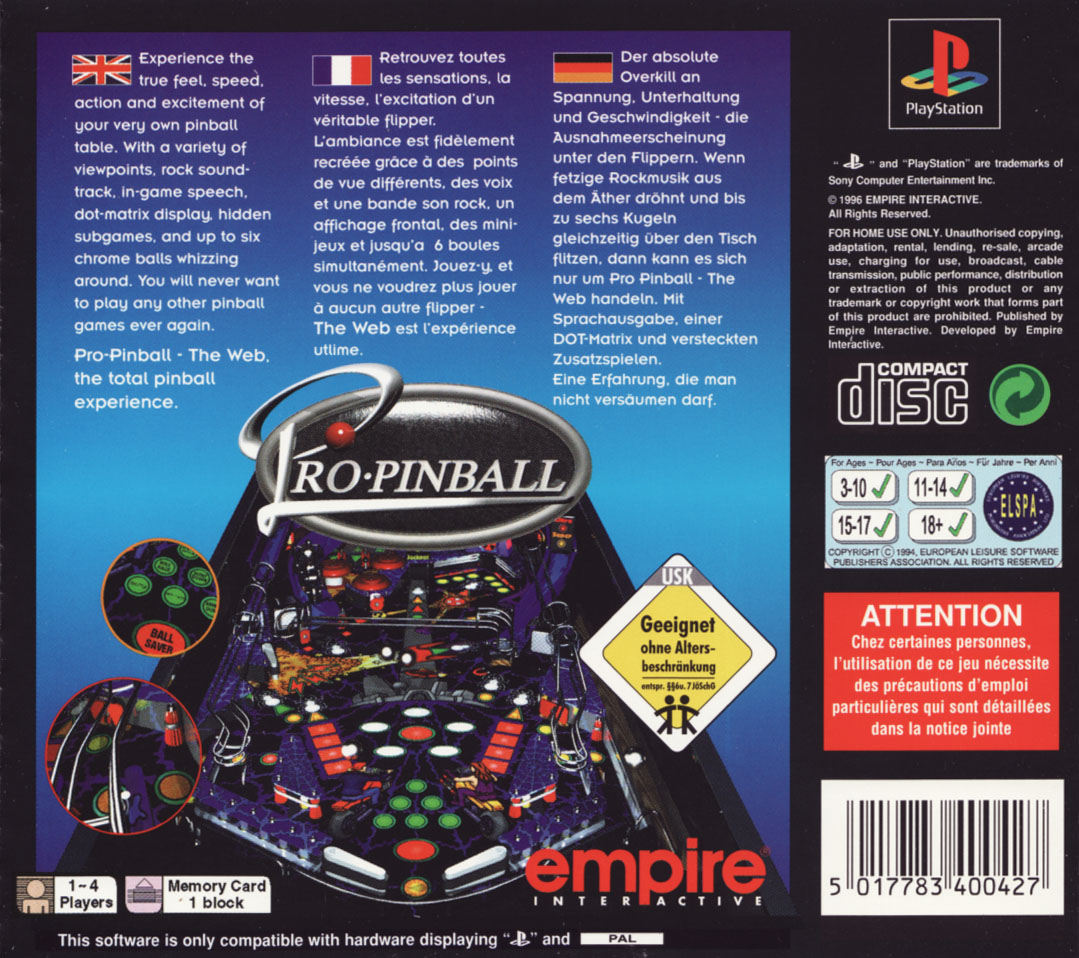 Pro Pinball - The Web PSX cover