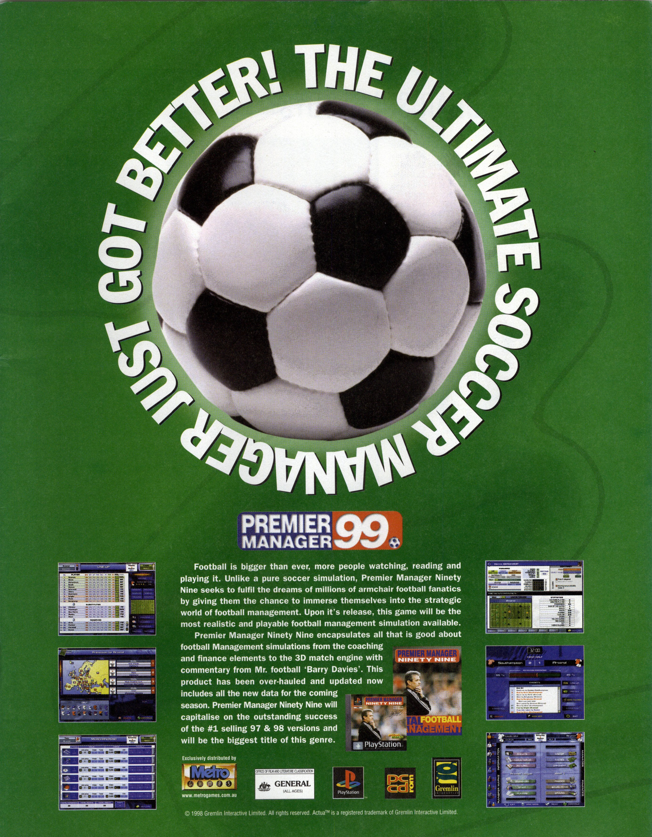 Premiere Manager Ninety Nine PSX cover