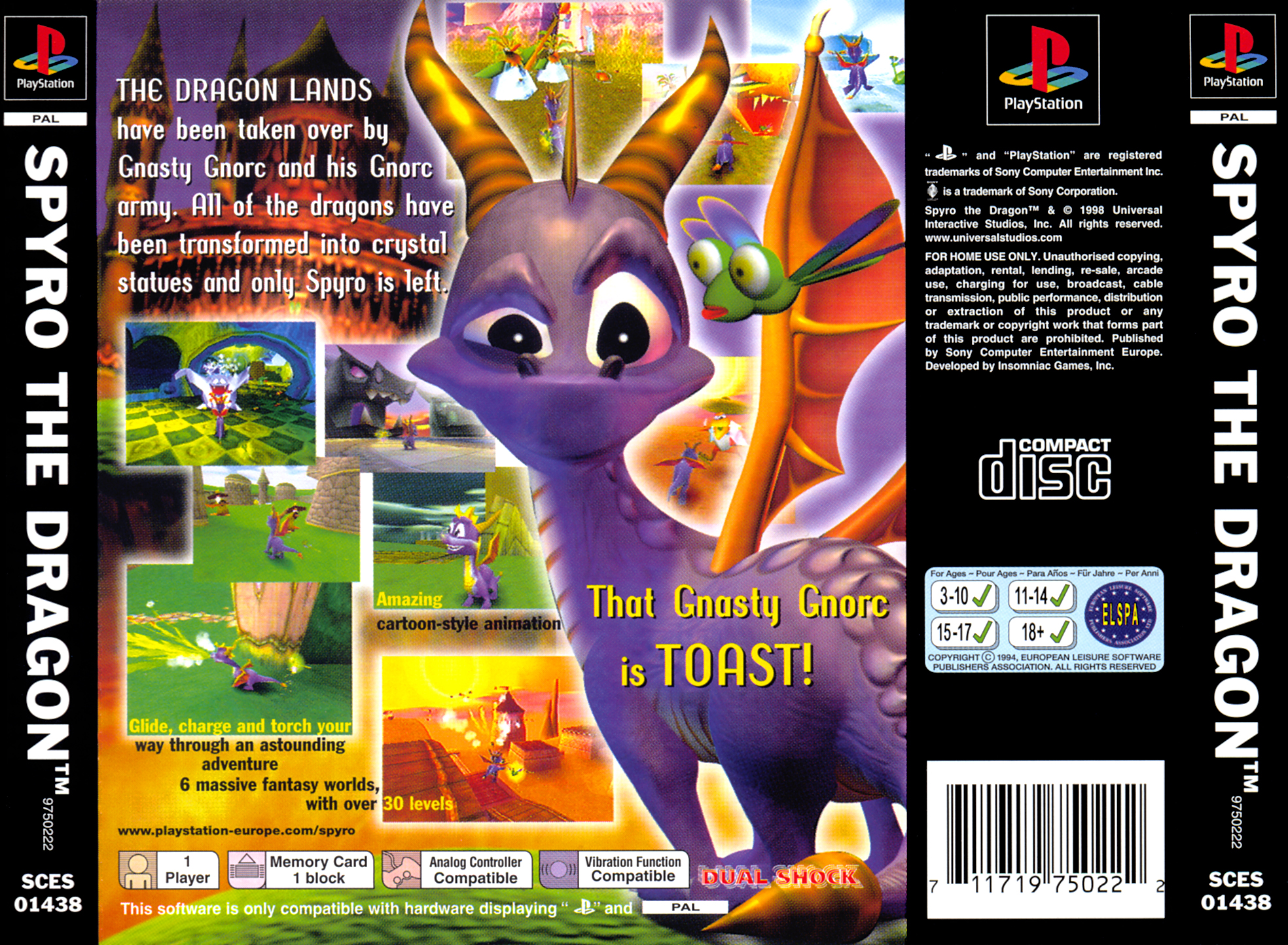 Spyro the Dragon PSX cover