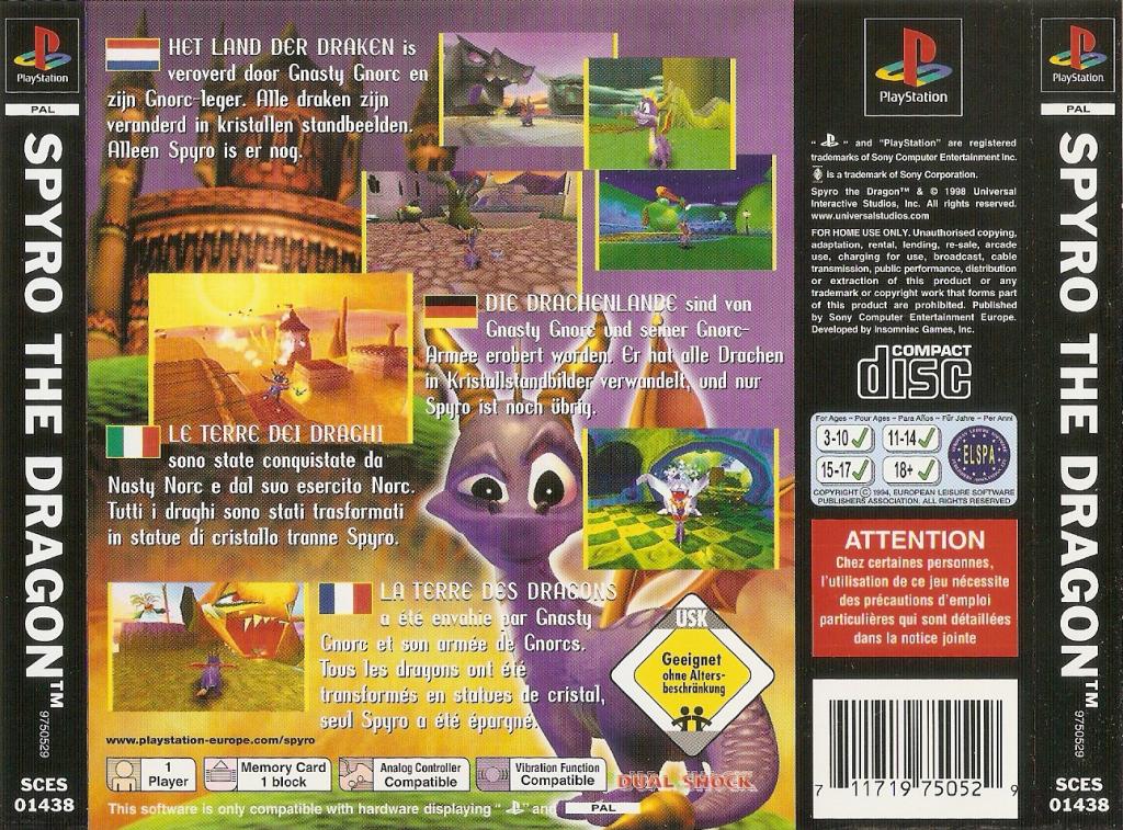 Spyro the Dragon PSX cover