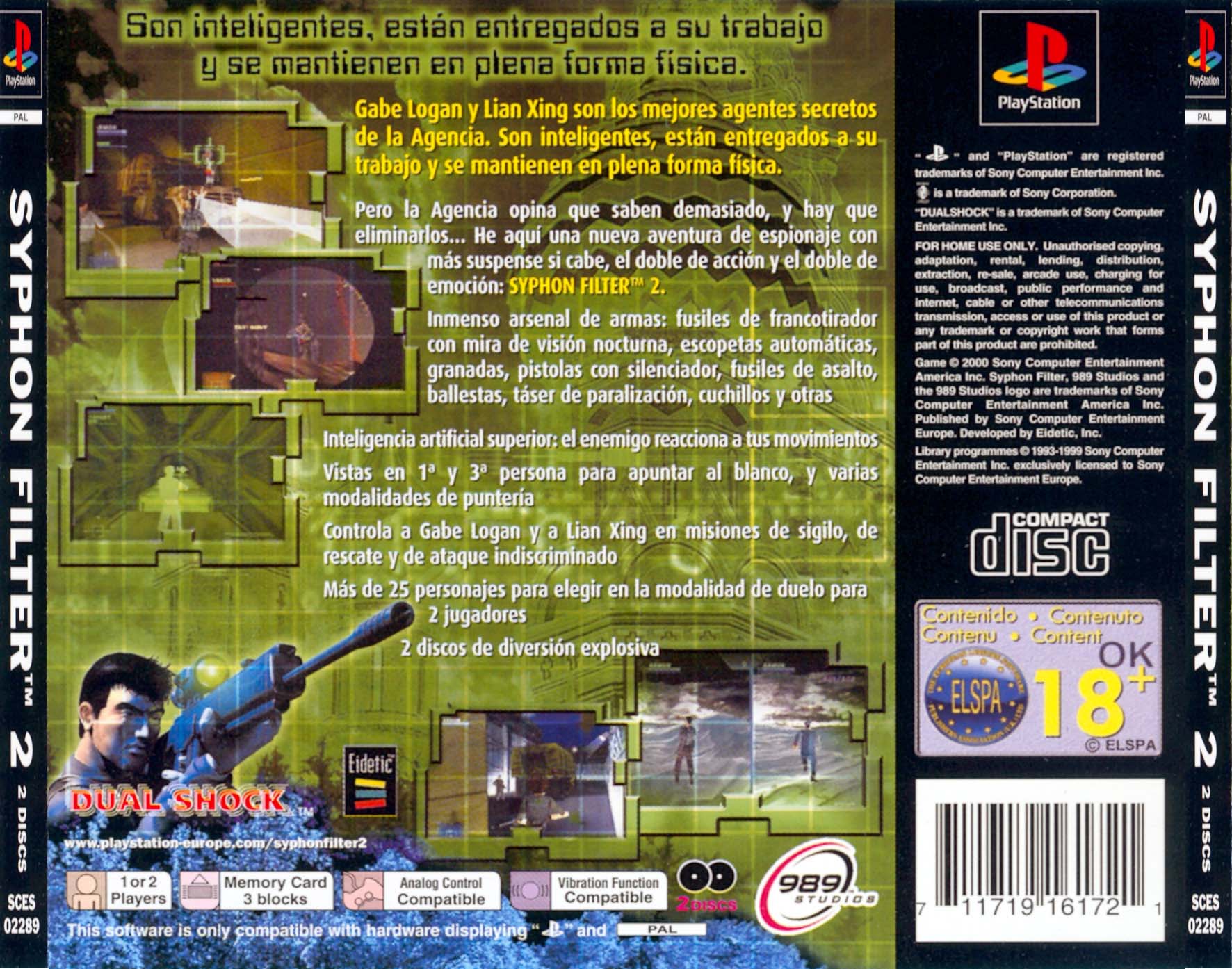 Syphon Filter 2 - Conspiracion Mortal (Spain) SCES-02289 1200dpi 48bit :  Free Download, Borrow, and Streaming : Internet Archive