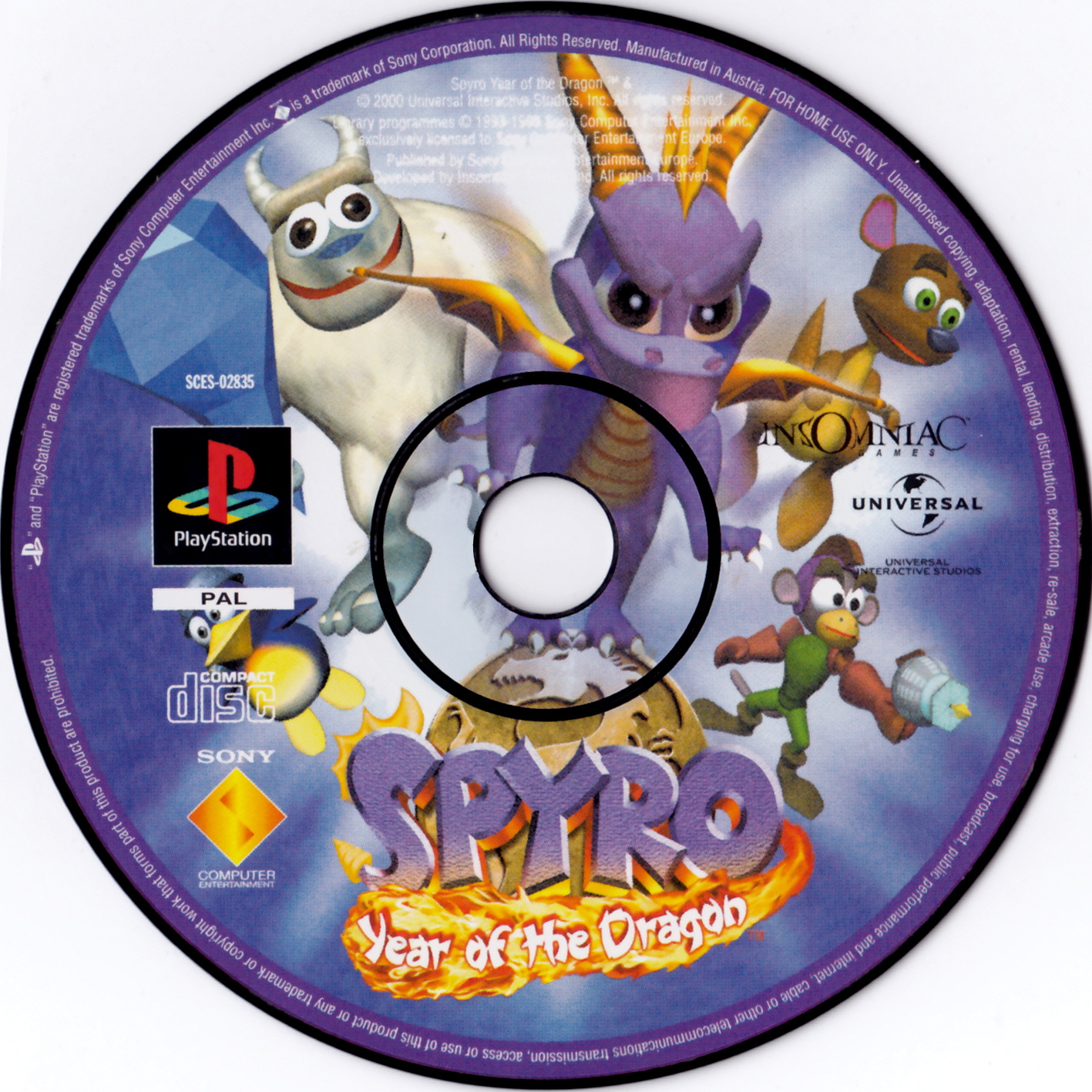 spyro the dragon ps1 game disc