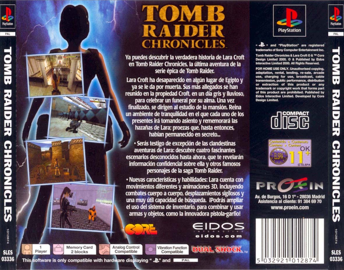 Tomb Raider Chronicles PSX cover