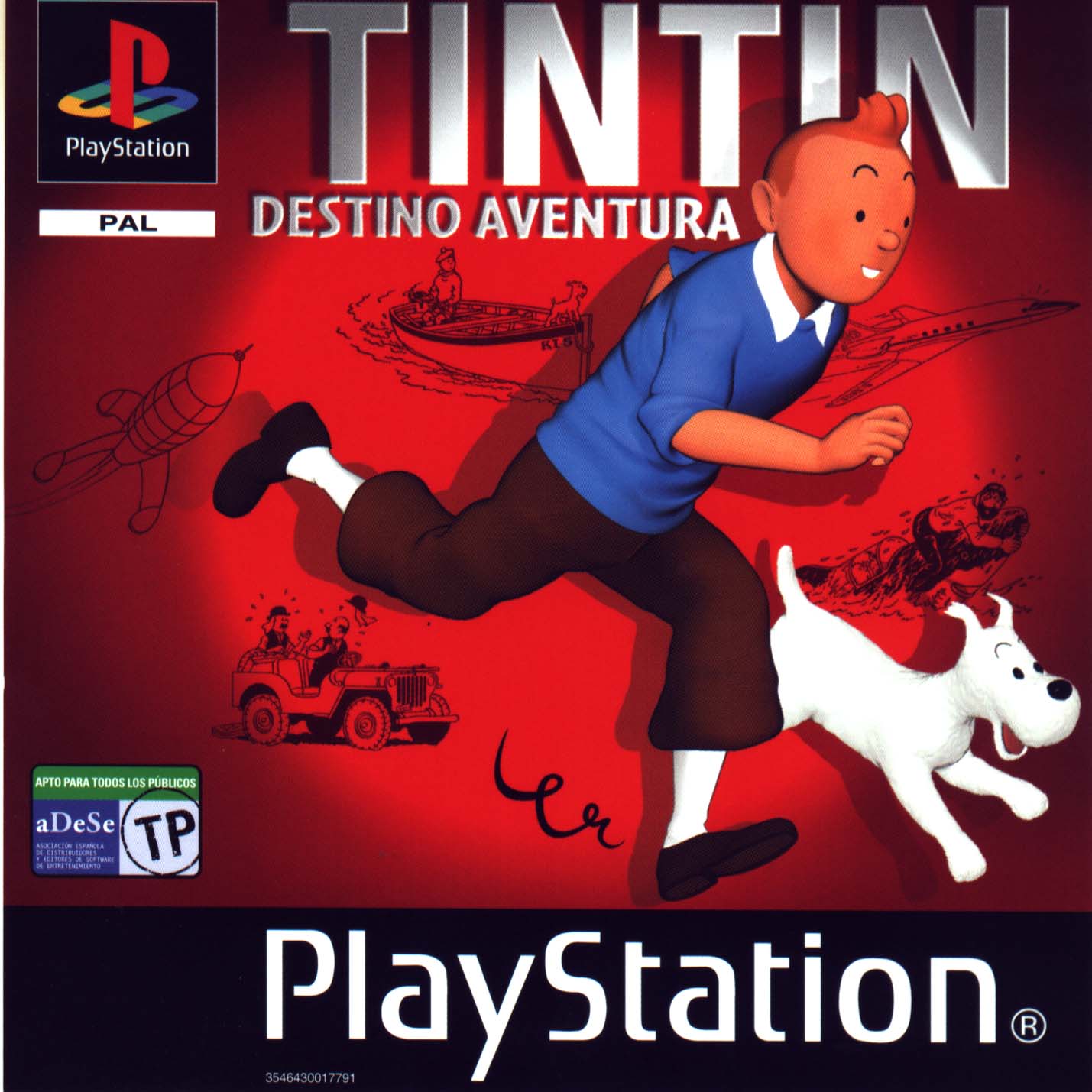 Tintin - Destination Adventure PSX cover