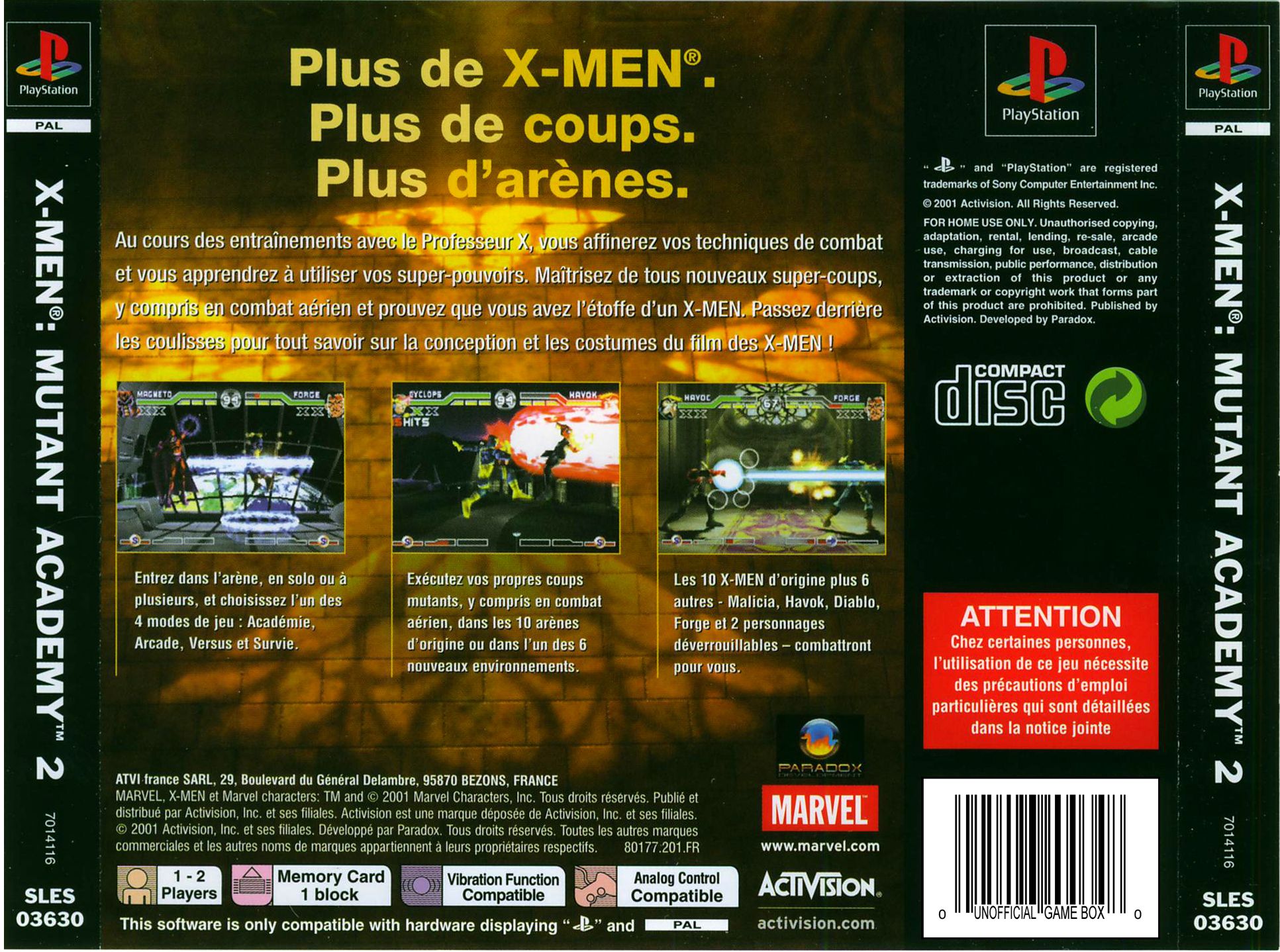 X-Men - Mutant Academy 2 PSX cover