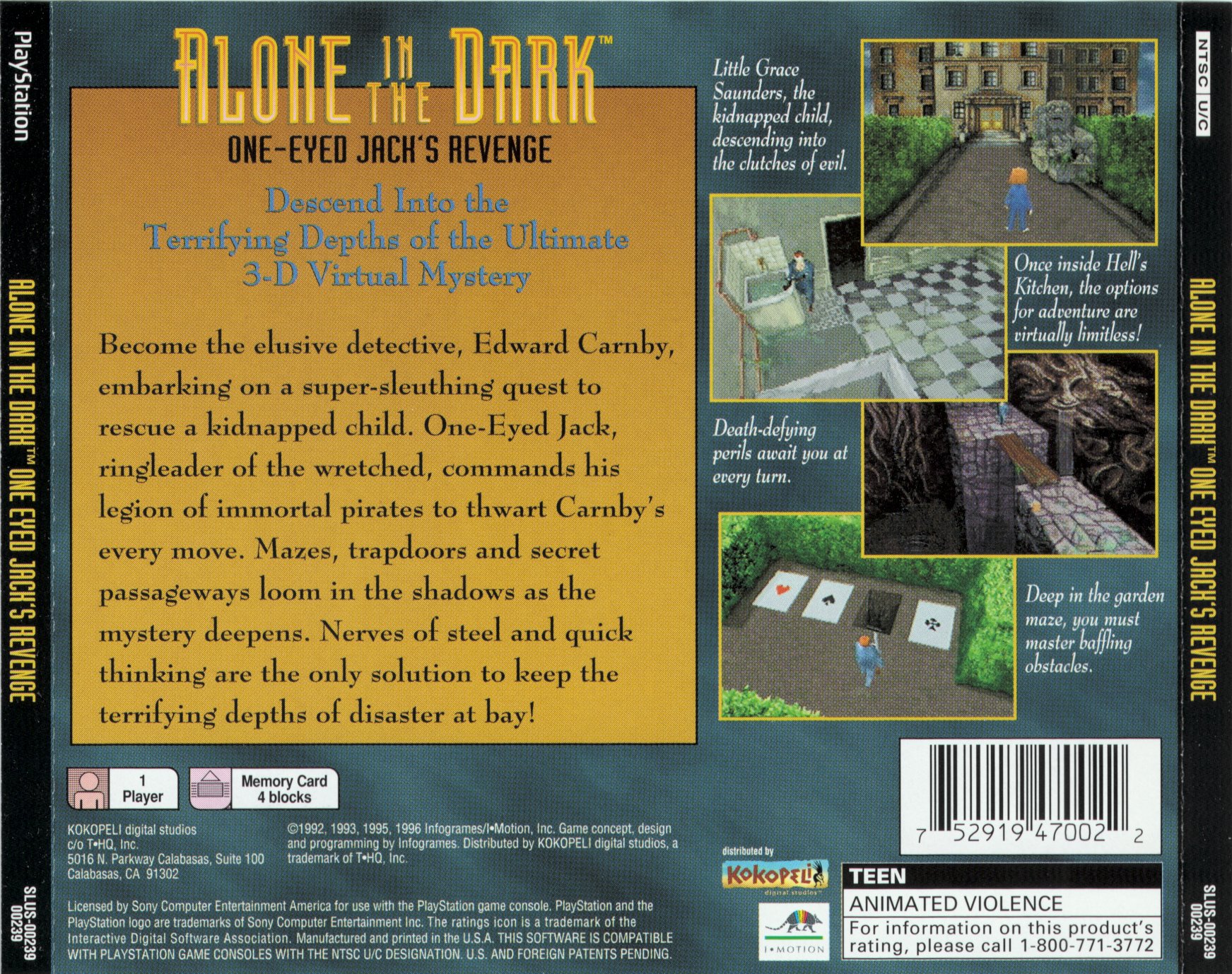 alone in the dark one eyed jack's revenge ps1