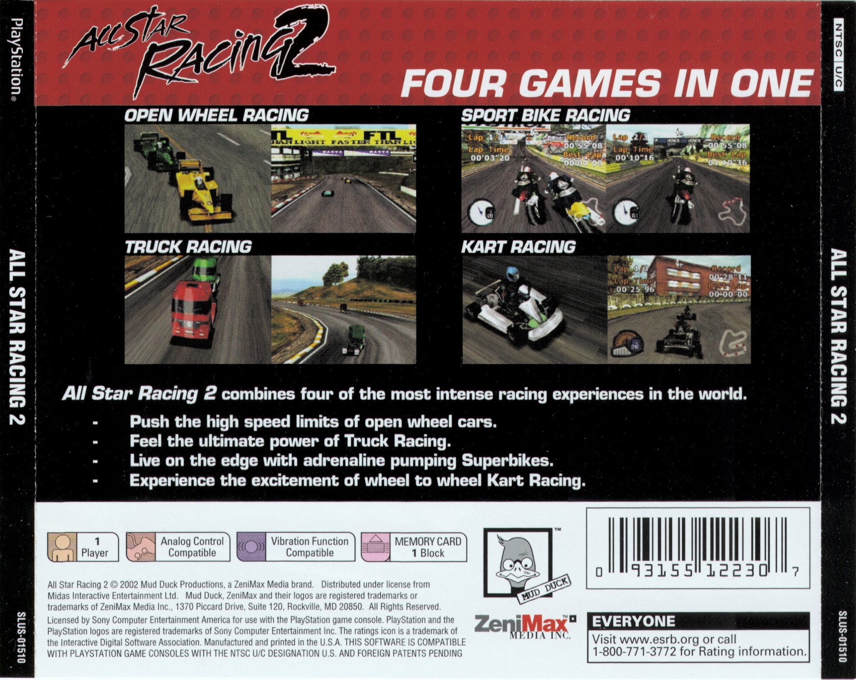 All Star Racing 2 PSX cover