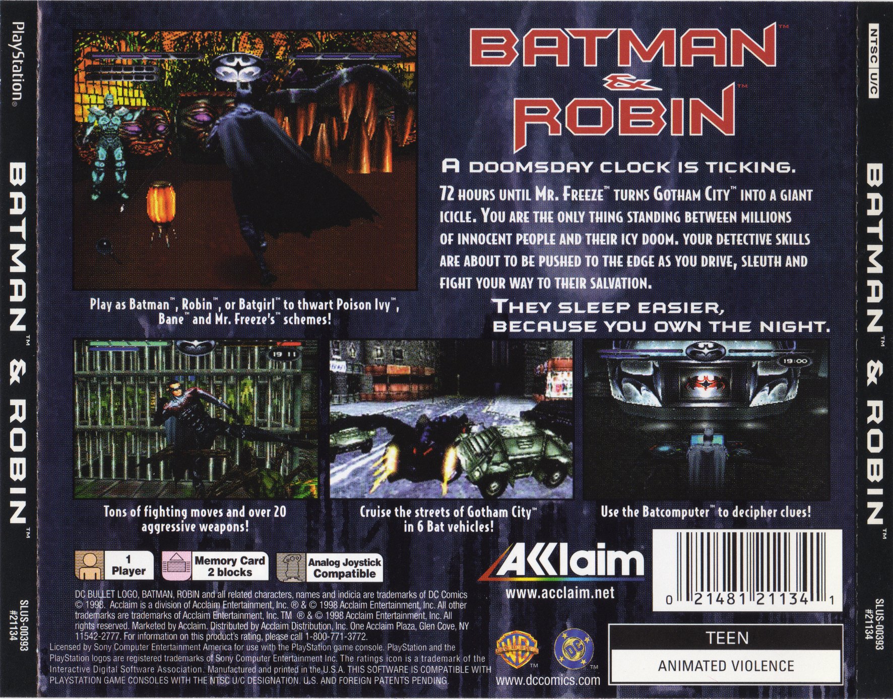 BATMAN & ROBIN (NTSC-U) - BACK