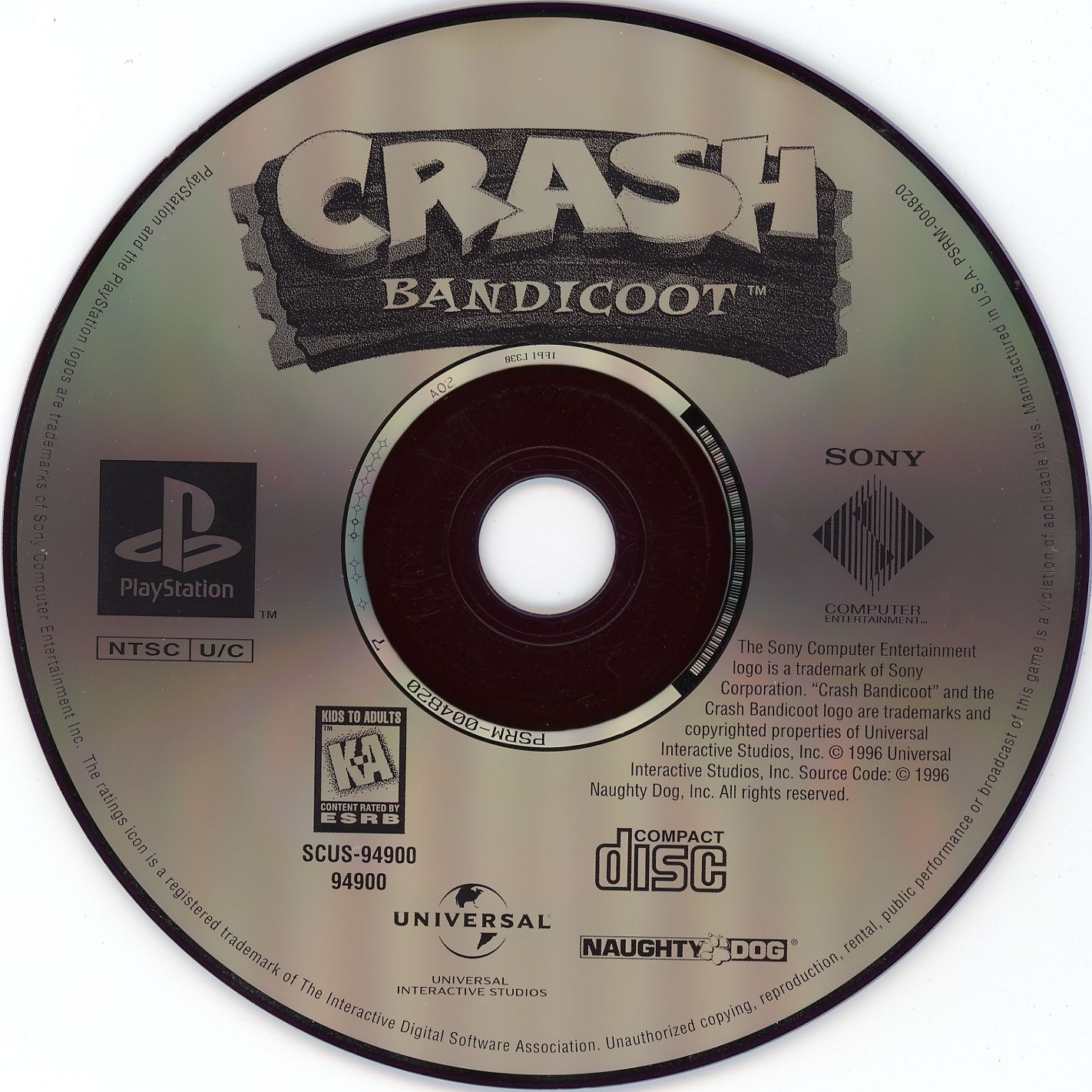 CRASH BANDICOOT (NTSC-U) - GREATEST HITS DISC