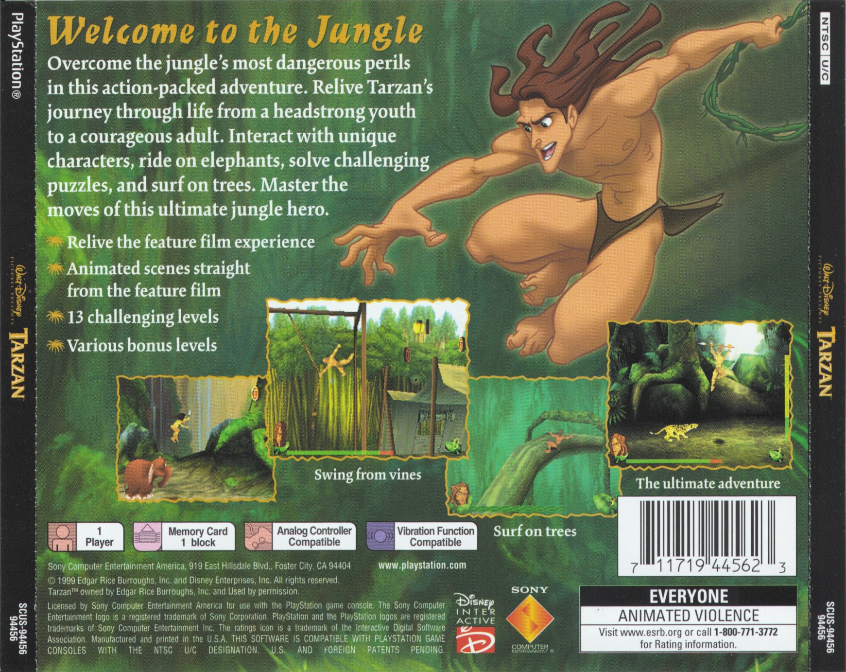 Disney's Tarzan PSX cover