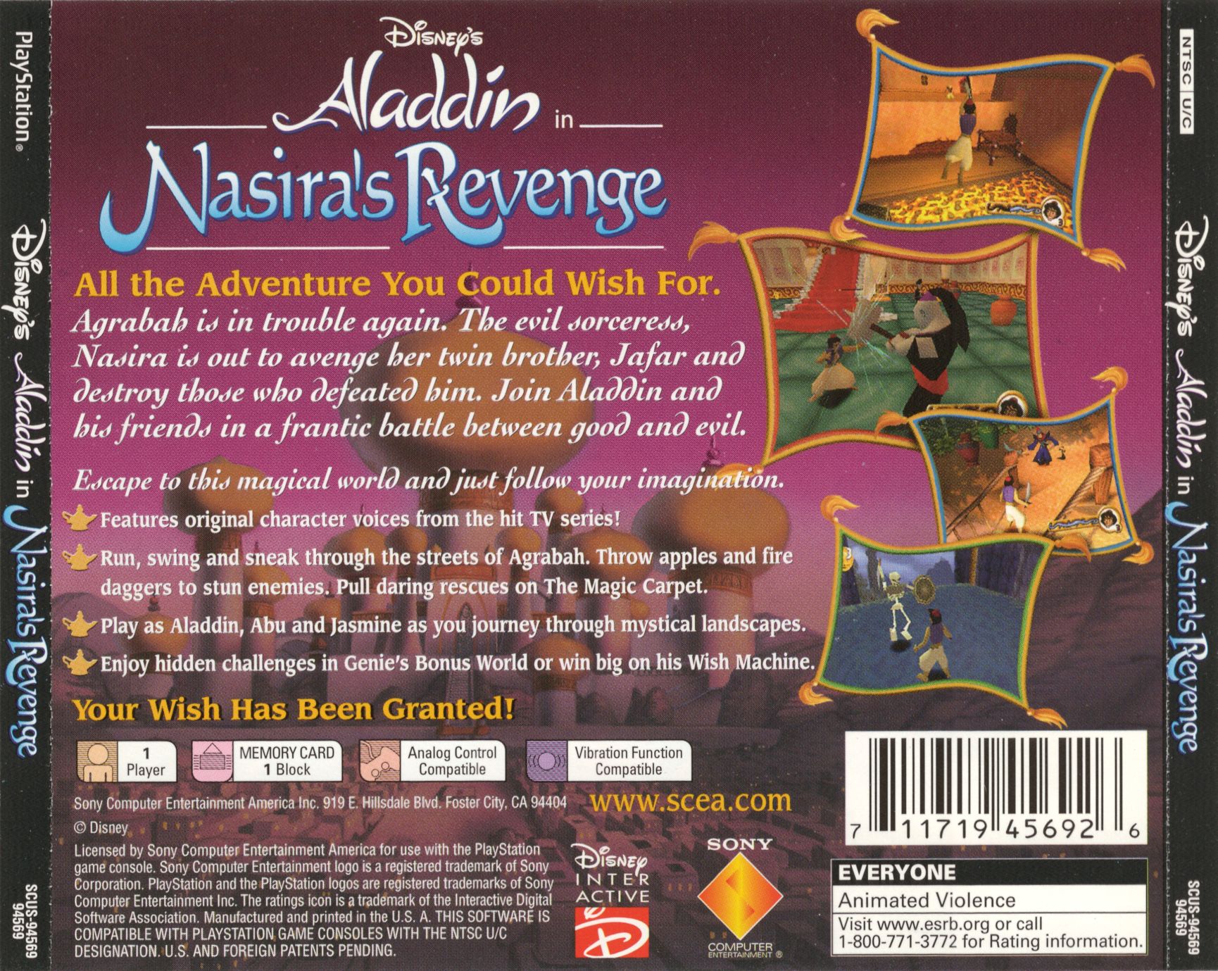 Disney's Aladdin in Nasira's Revenge PSX cover