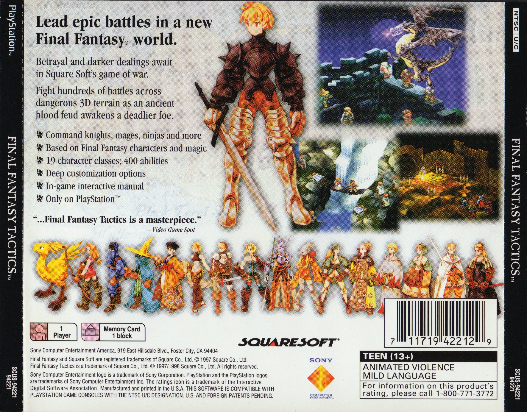 Final Fantasy Tactics PSX cover