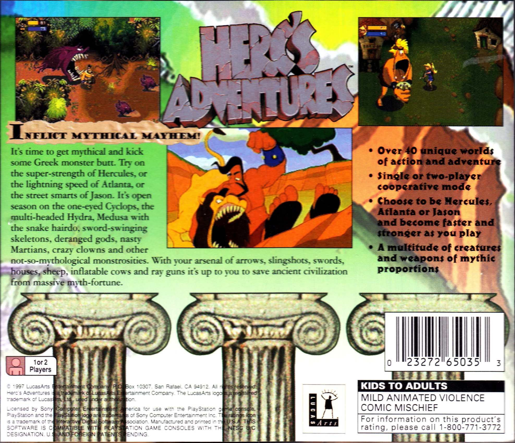 Herc's Adventures PSX cover