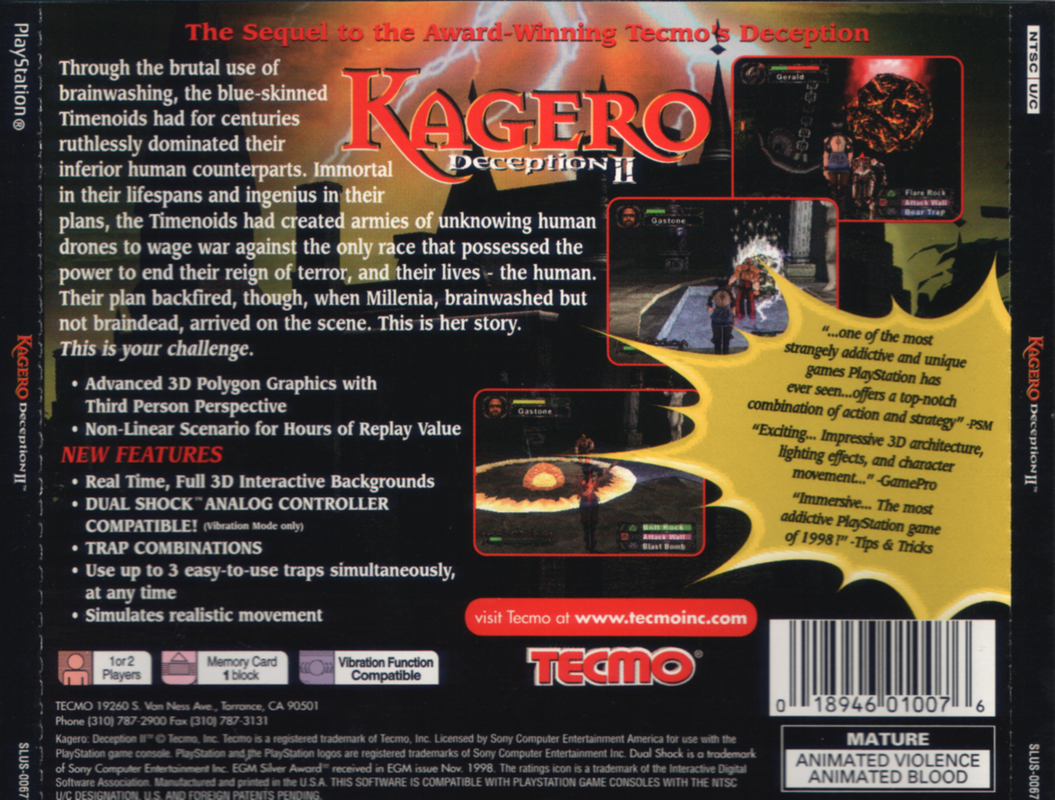 Kagero - Deception II PSX cover