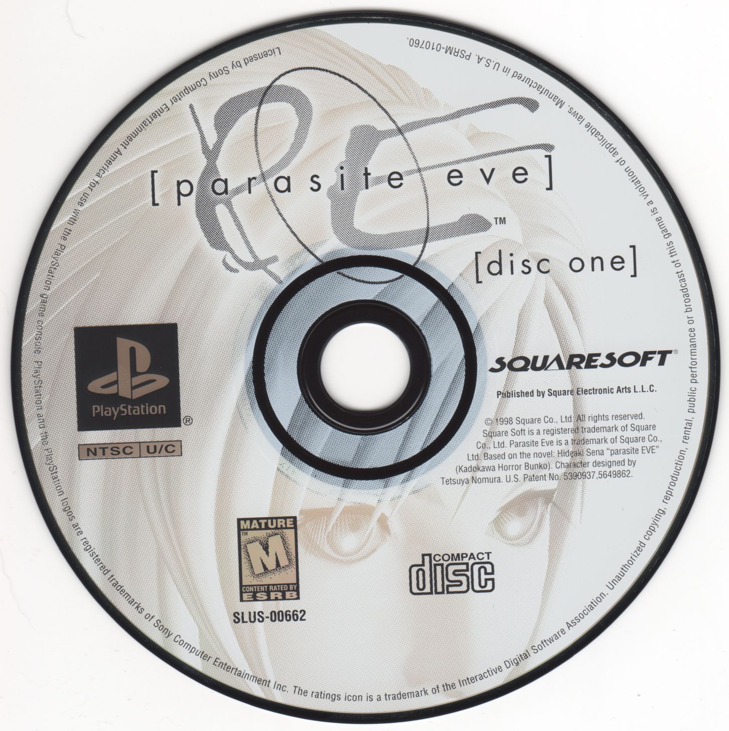 Parasite Eve (Sony PlayStation 1, 1998) PS1 Discs And Case No